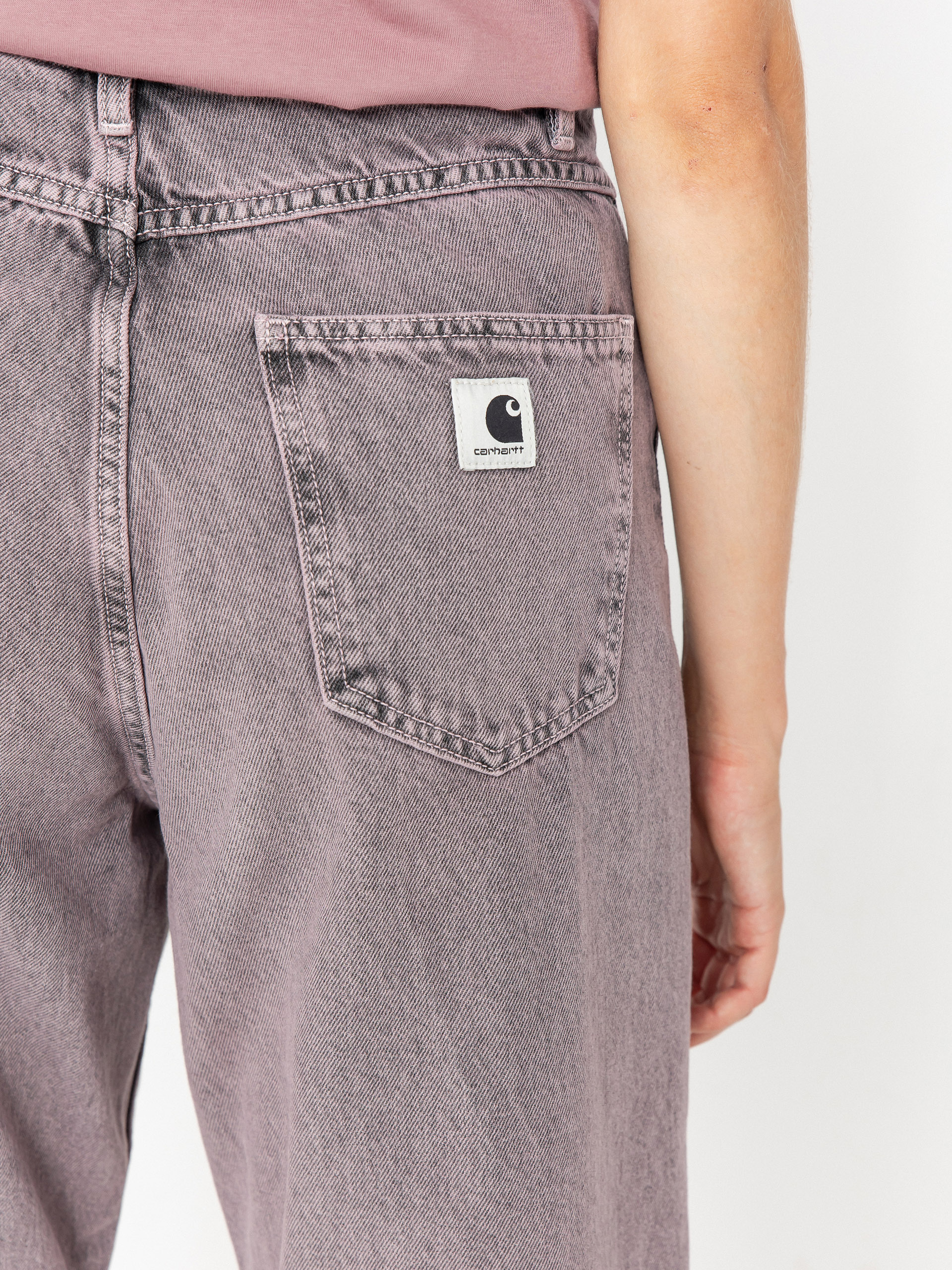 Nohavice Carhartt WIP Brandon Wmn (black/hortensia/garment dyed)