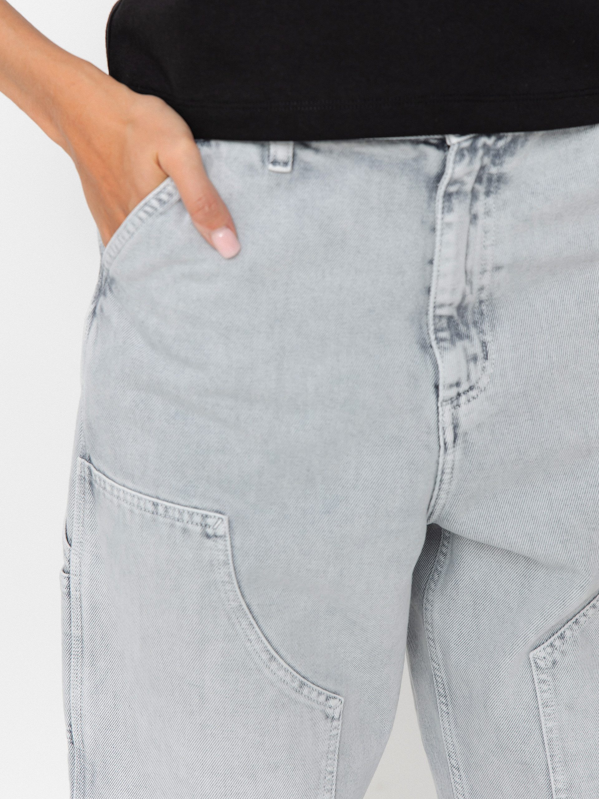 Nohavice Carhartt WIP Brandon Double Knee Wmn (black/chalk wash)