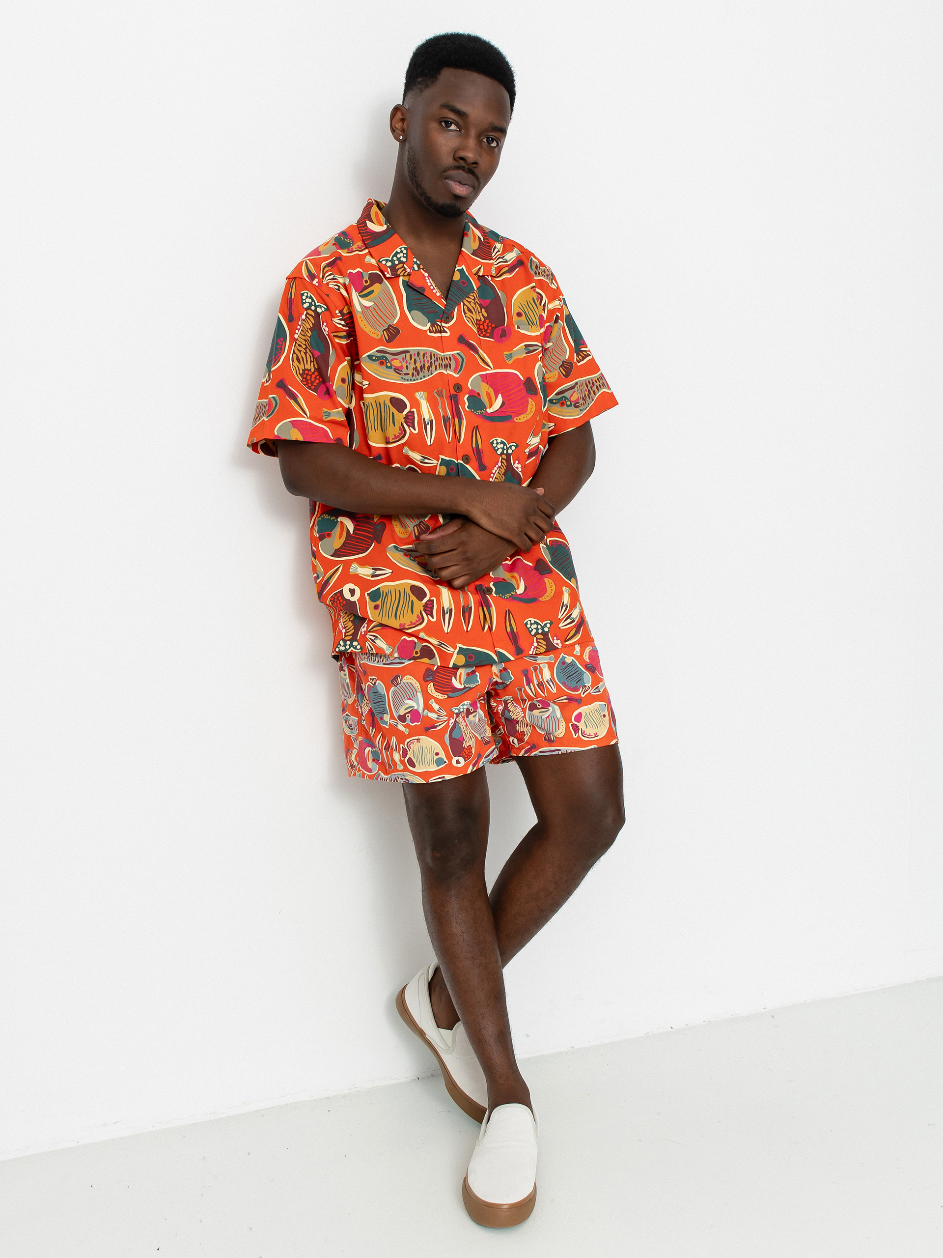 Kou0161eu013ea Patagonia Tidal Threads Camp (wrasse/pollinator orange)