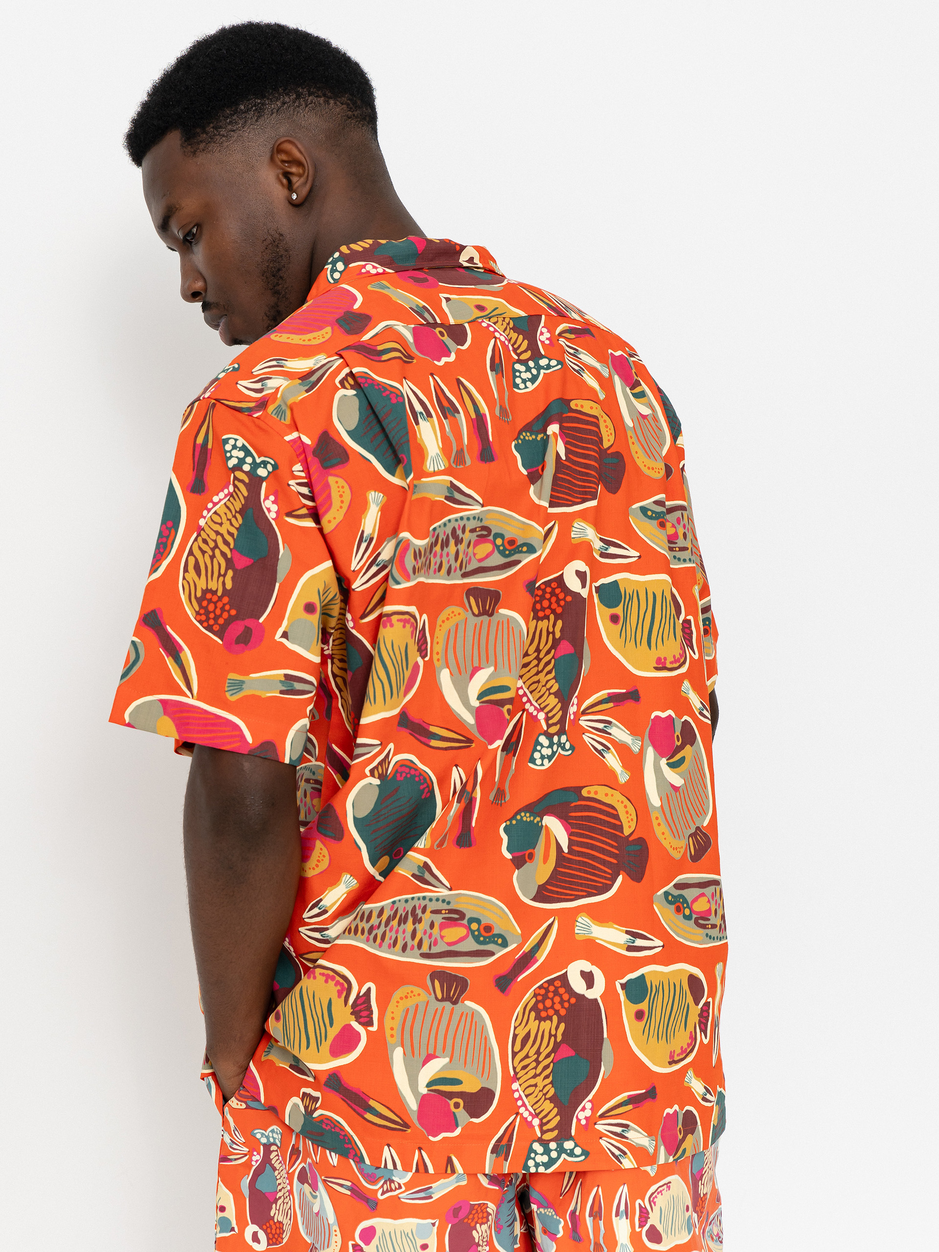 Košeľa Patagonia Tidal Threads Camp (wrasse/pollinator orange)