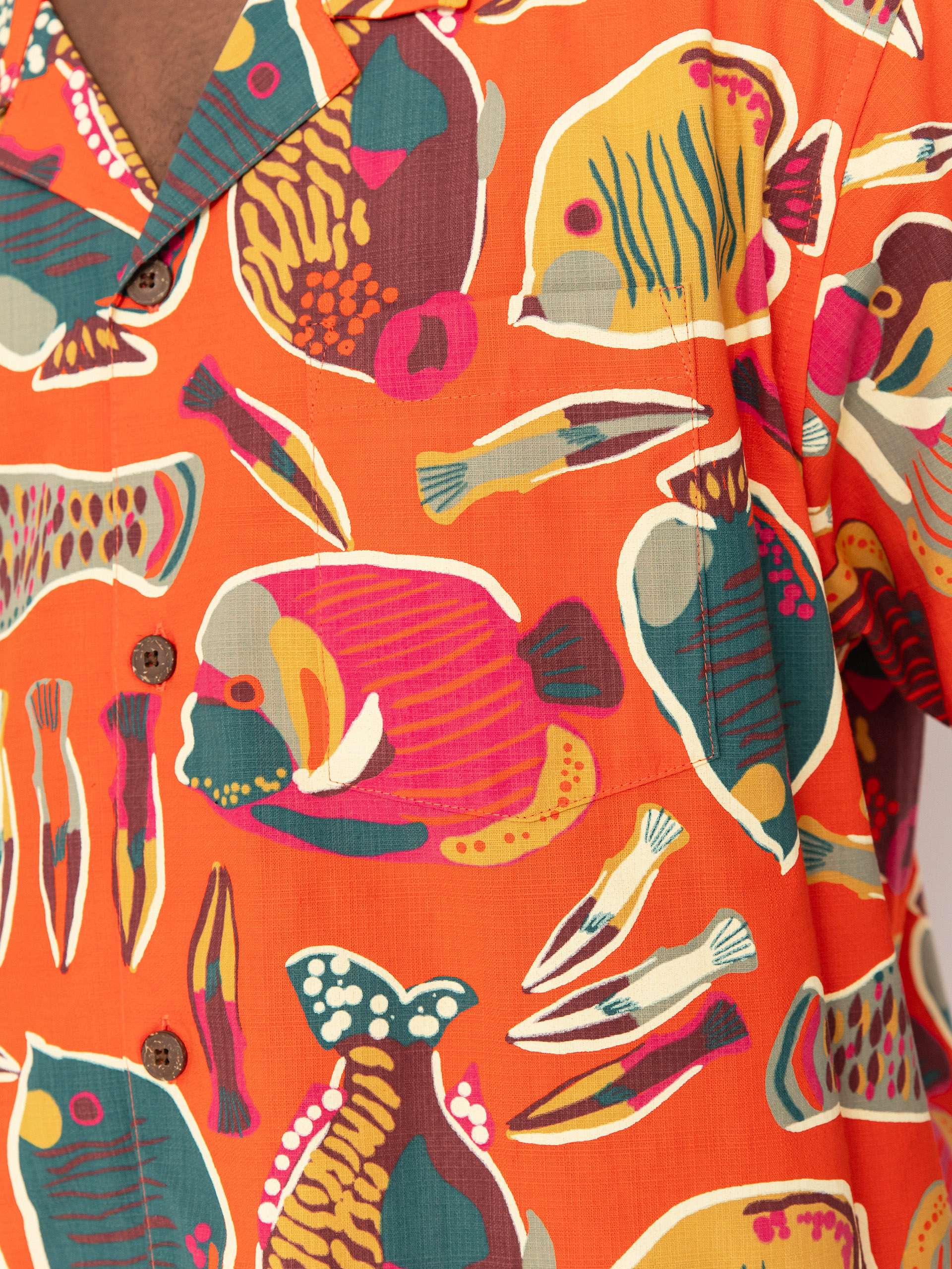 Košeľa Patagonia Tidal Threads Camp (wrasse/pollinator orange)