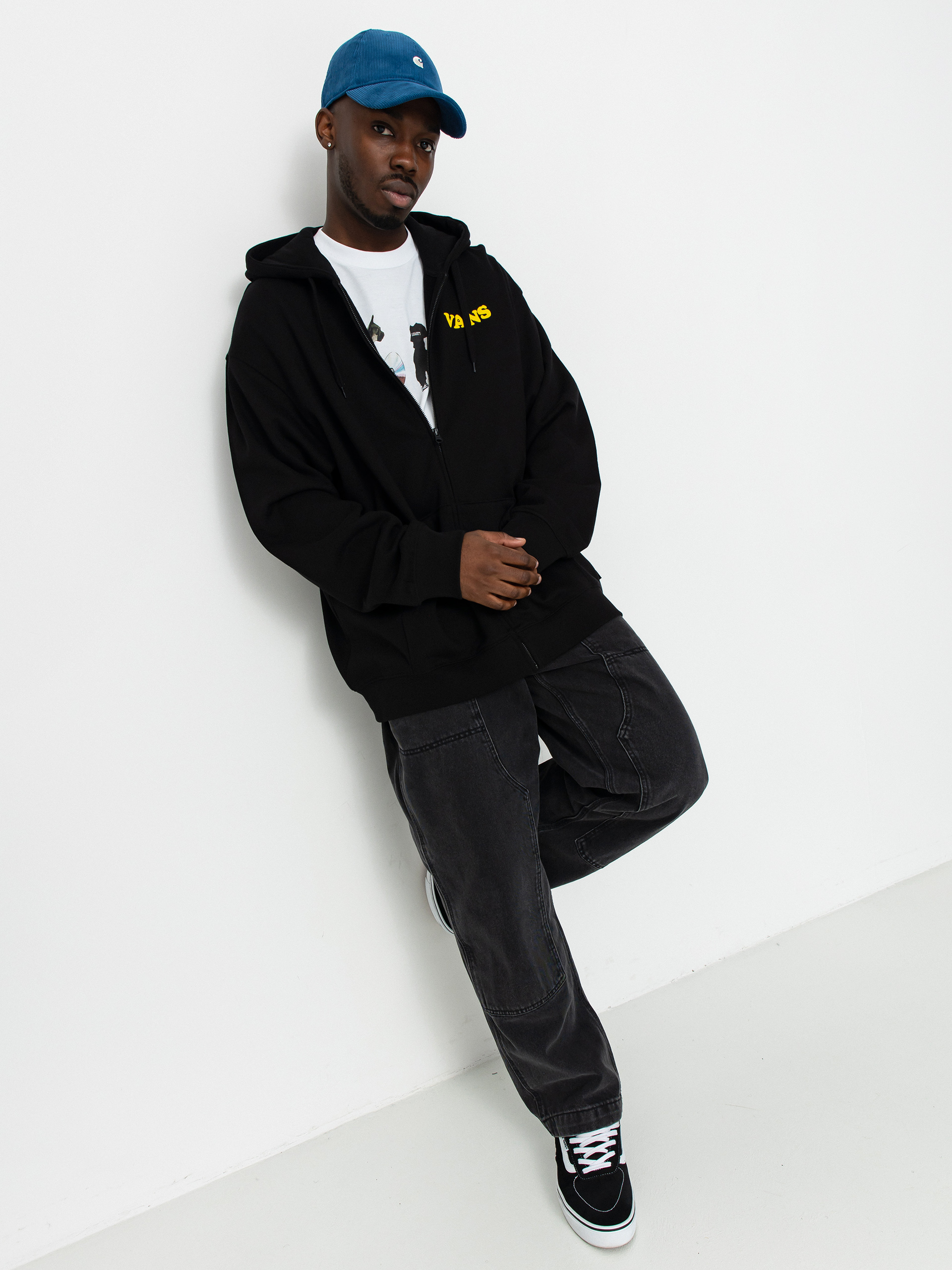 Mikina s kapucňou Vans Skull La Shaka Loose ZHD (black)