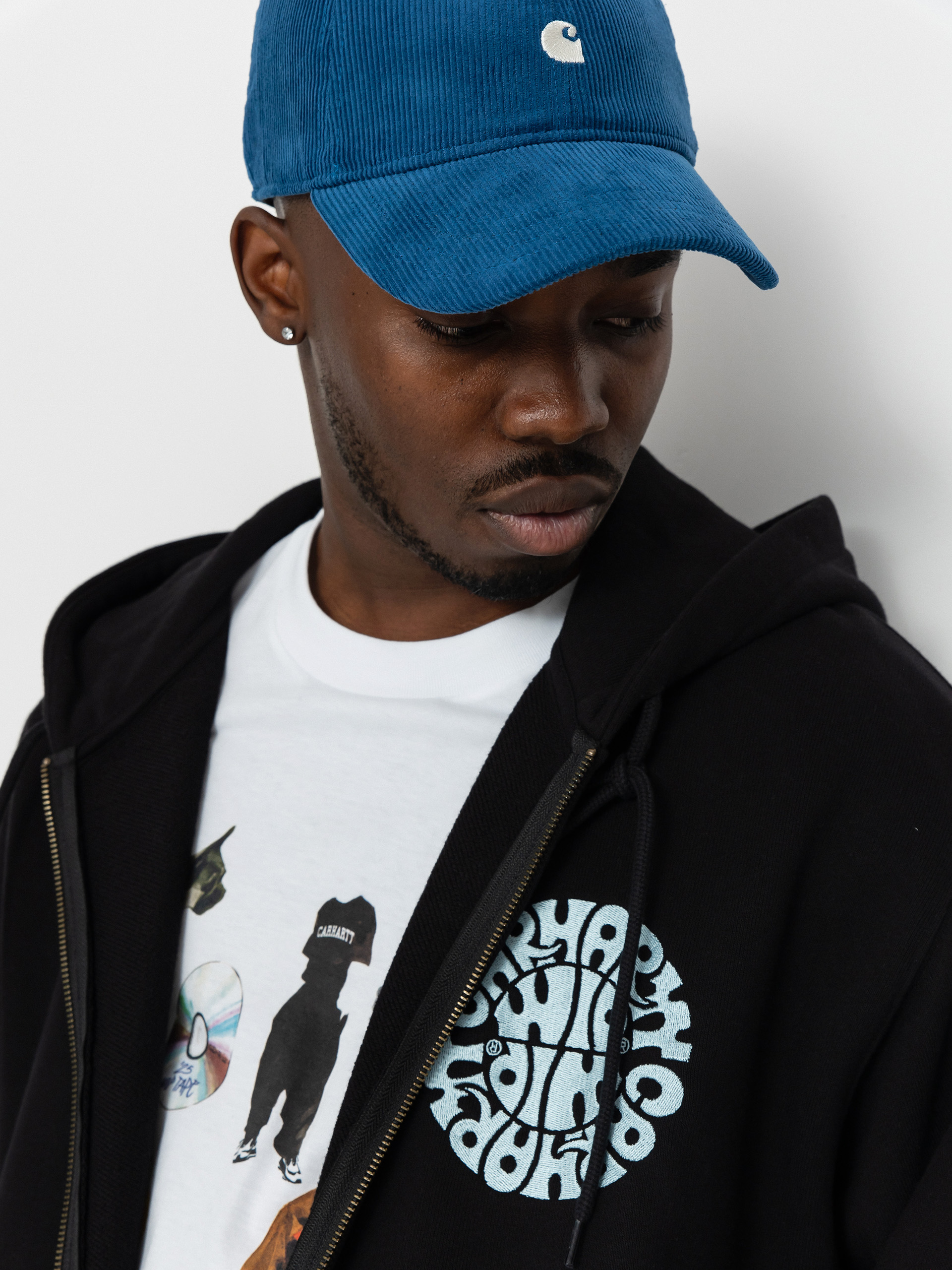 Mikina s kapucňou Carhartt WIP Jazzy ZHD (black/air sky)