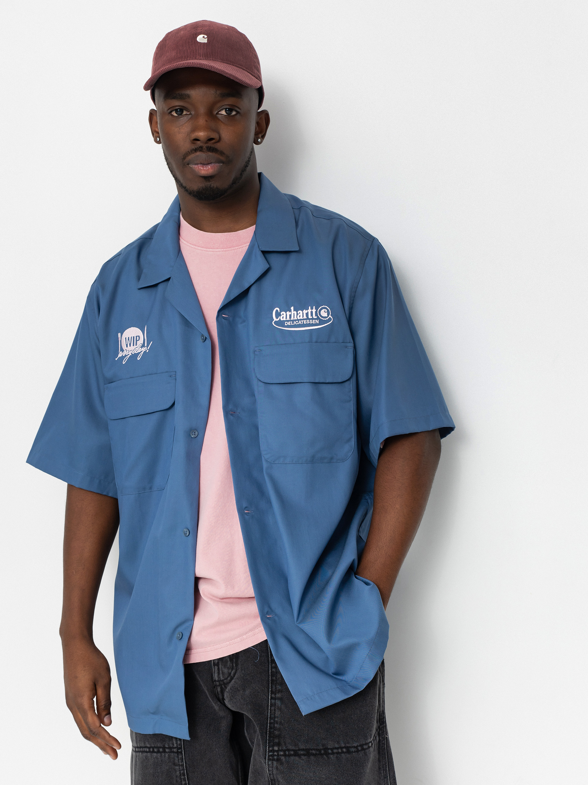 Košeľa Carhartt WIP Deli (blue iris/air pink)