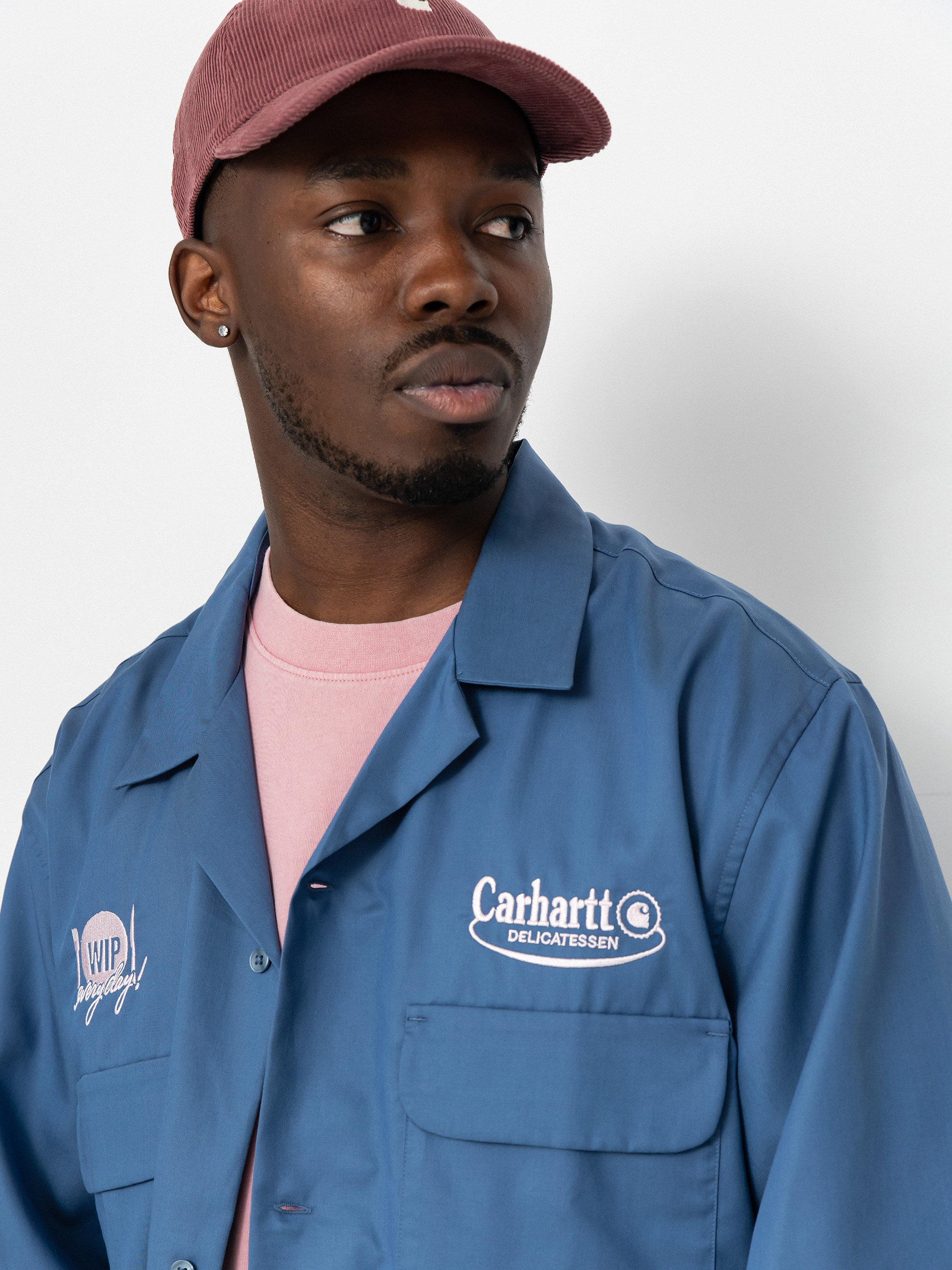 Košeľa Carhartt WIP Deli (blue iris/air pink)
