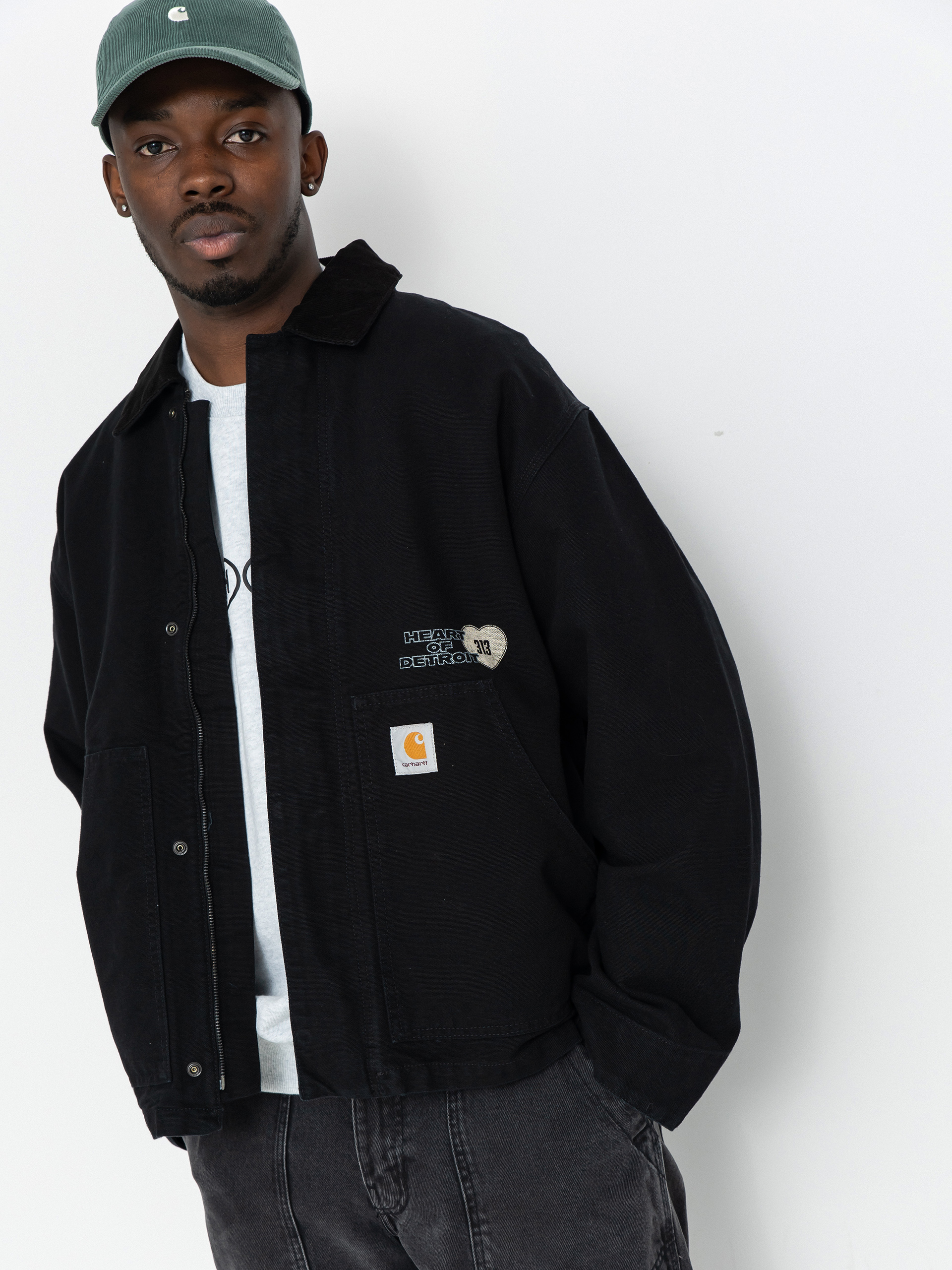 Bunda Carhartt WIP OG Arcan Graphic (black/black/heavy stone wash)