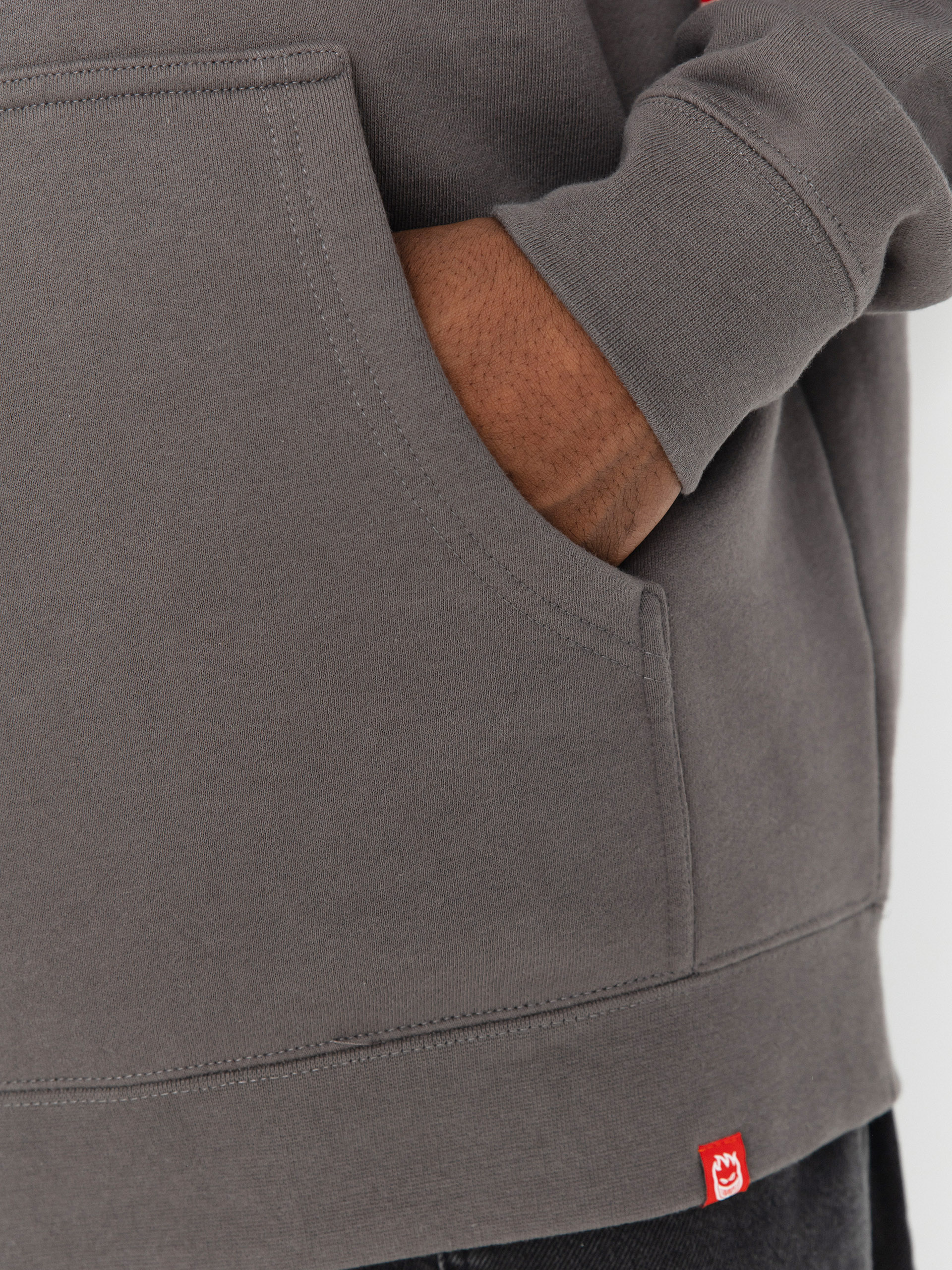 Mikina s kapucňou Spitfire Burnout HD (charcoal solid w/multi color prints)