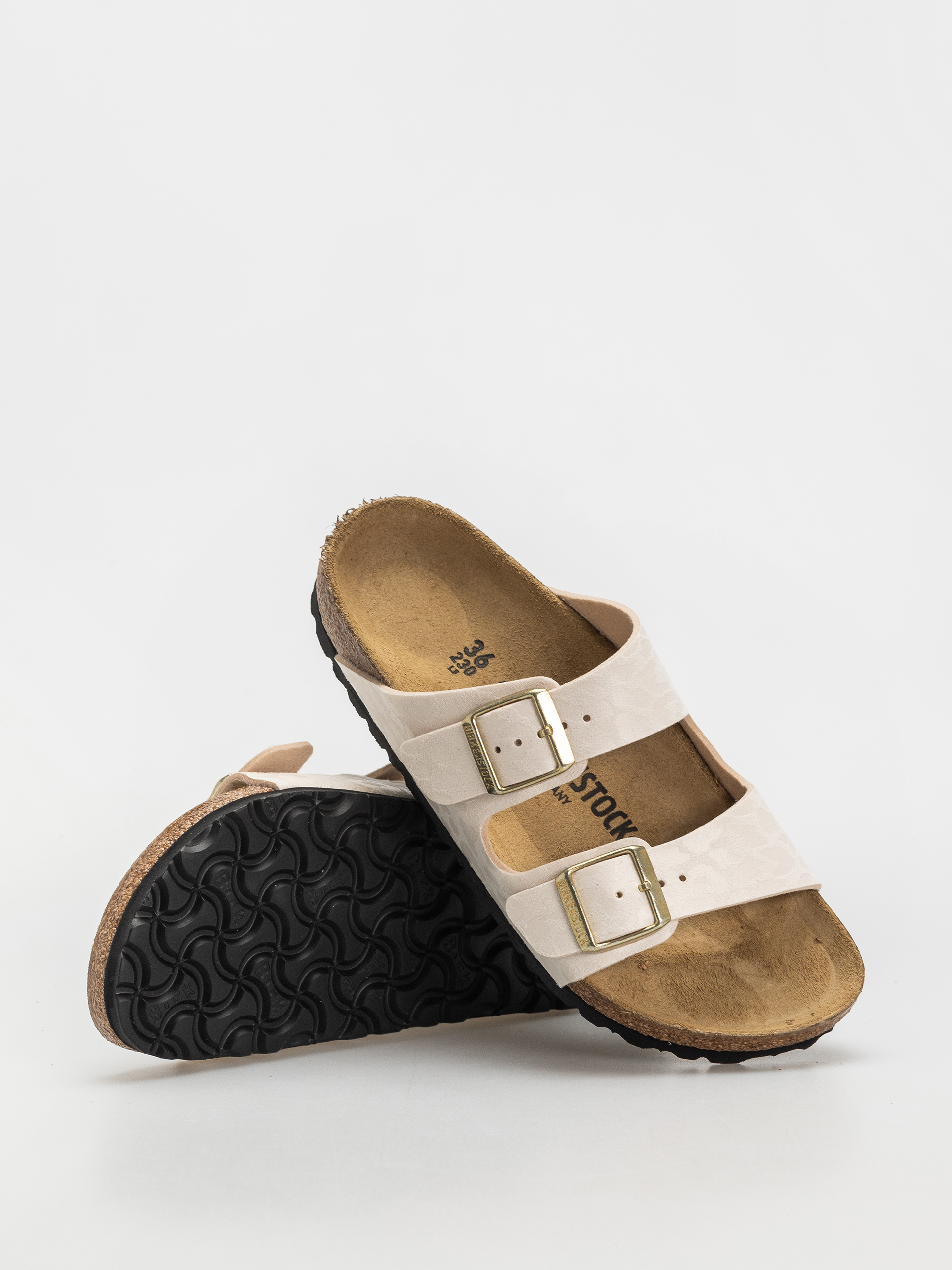 Šľapky Birkenstock Arizona Synthetics Narrow Wmn (leo eggshell)