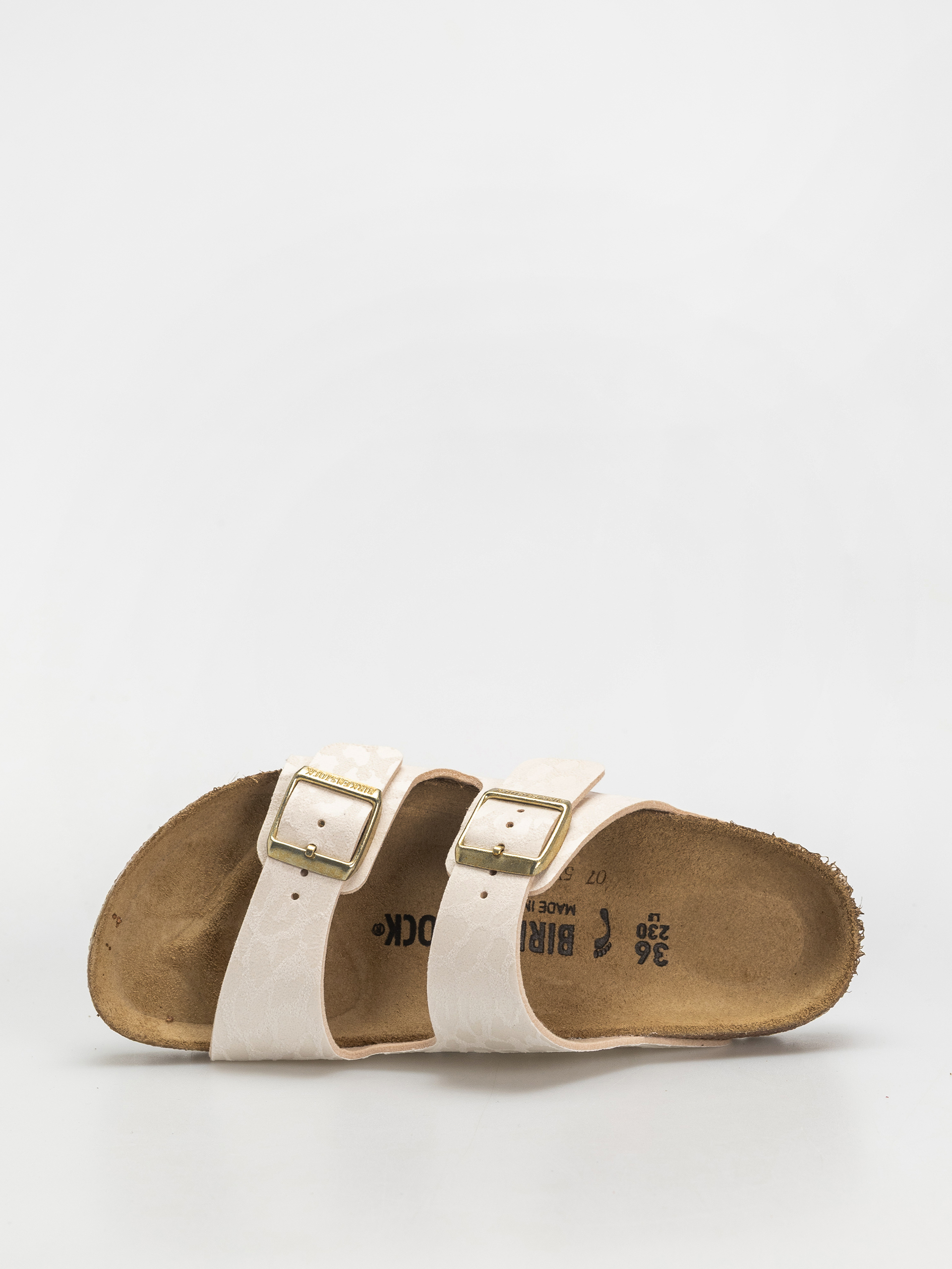 Šľapky Birkenstock Arizona Synthetics Narrow Wmn (leo eggshell)
