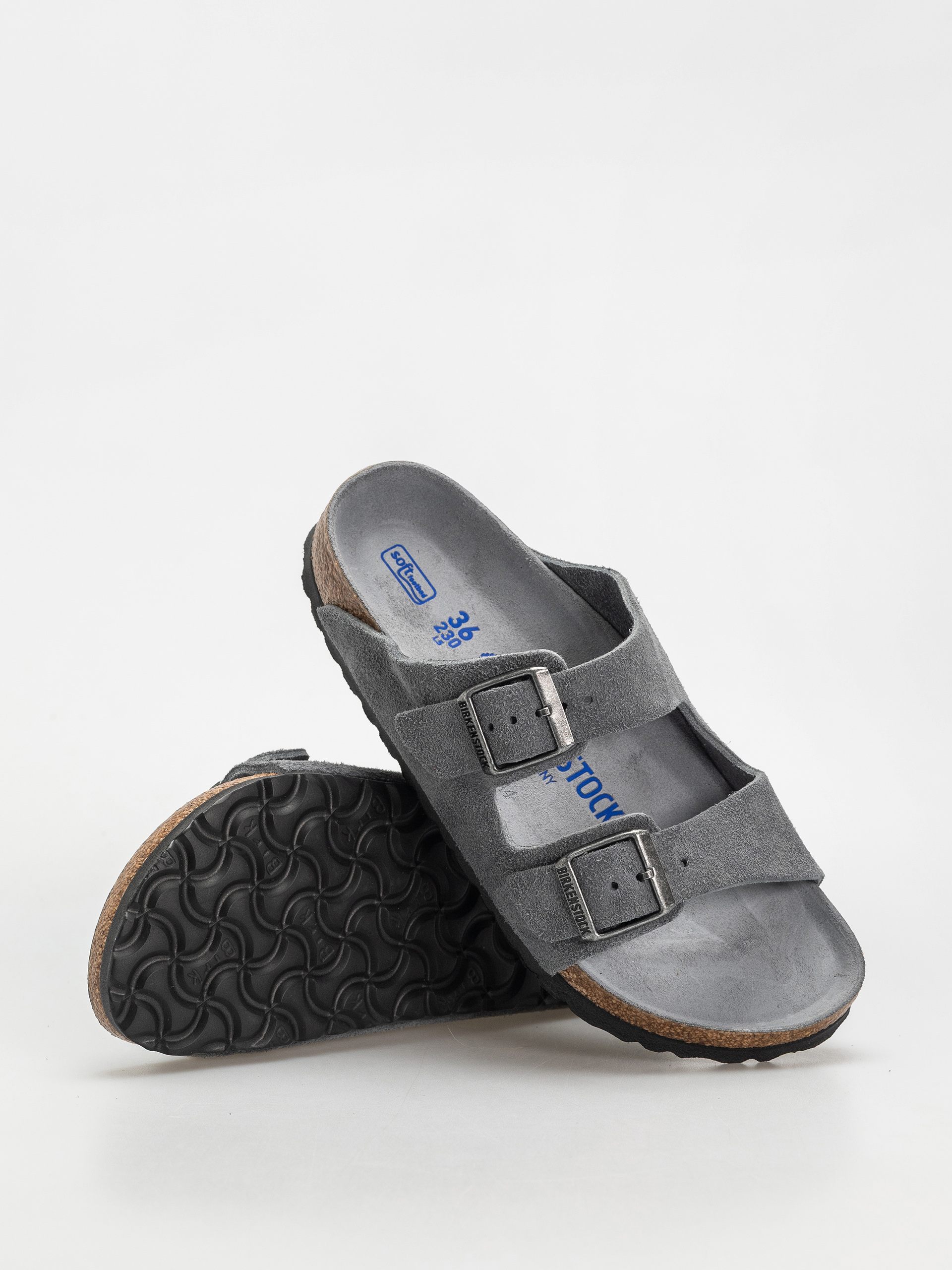 Šľapky Birkenstock Arizona Suede Leather Narrow Wmn (basalt gray)