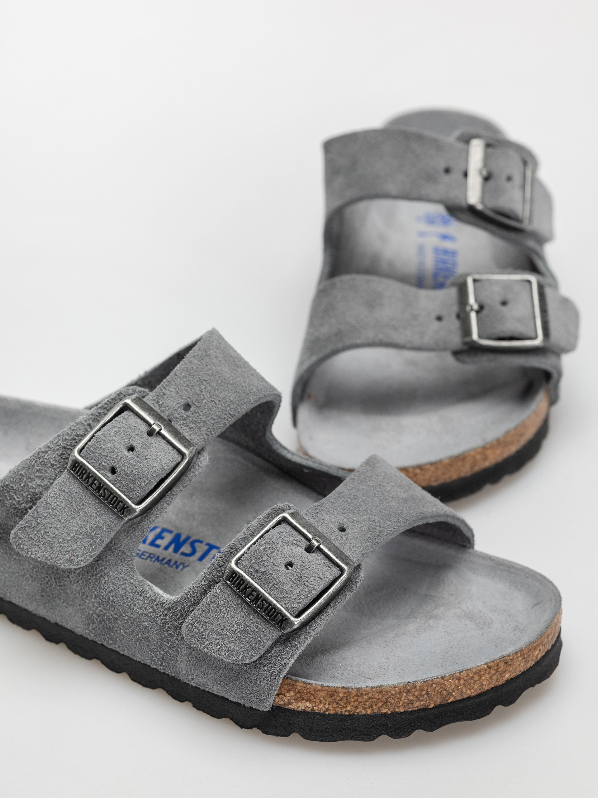 Šľapky Birkenstock Arizona Suede Leather Narrow Wmn (basalt gray)