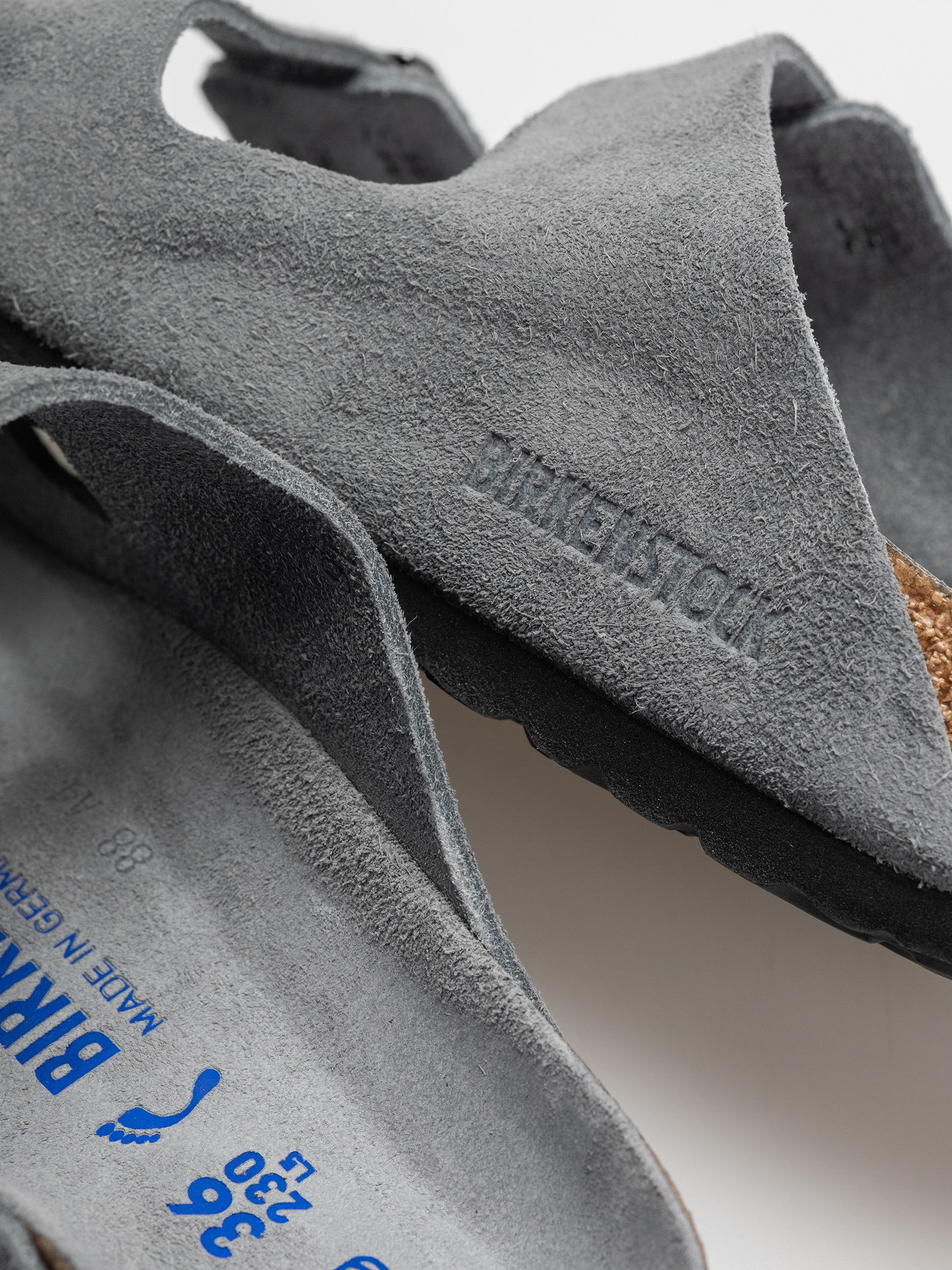 Šľapky Birkenstock Arizona Suede Leather Narrow Wmn (basalt gray)