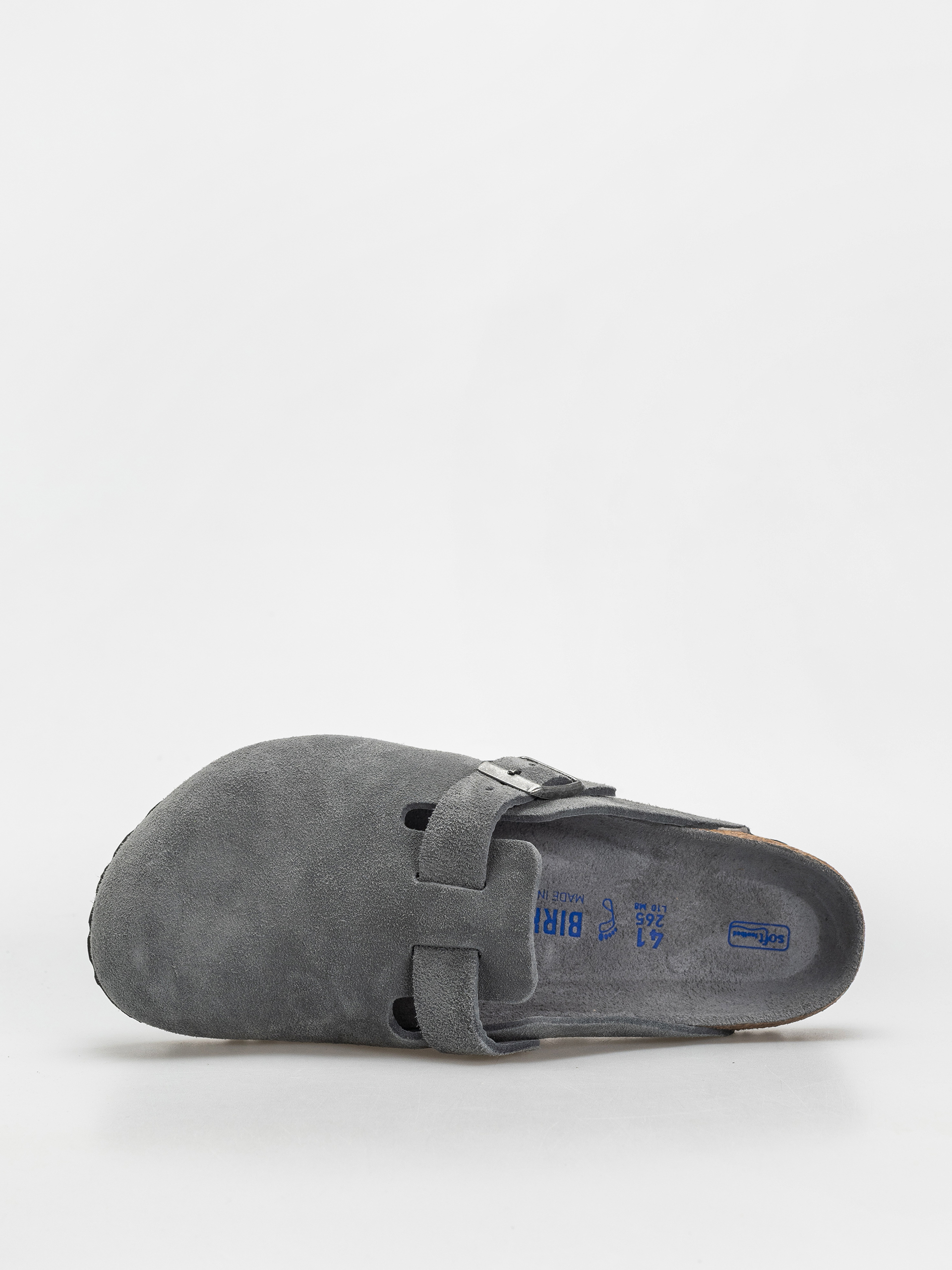 Šľapky Birkenstock Boston SFB Suede Leather Regular (basalt gray)