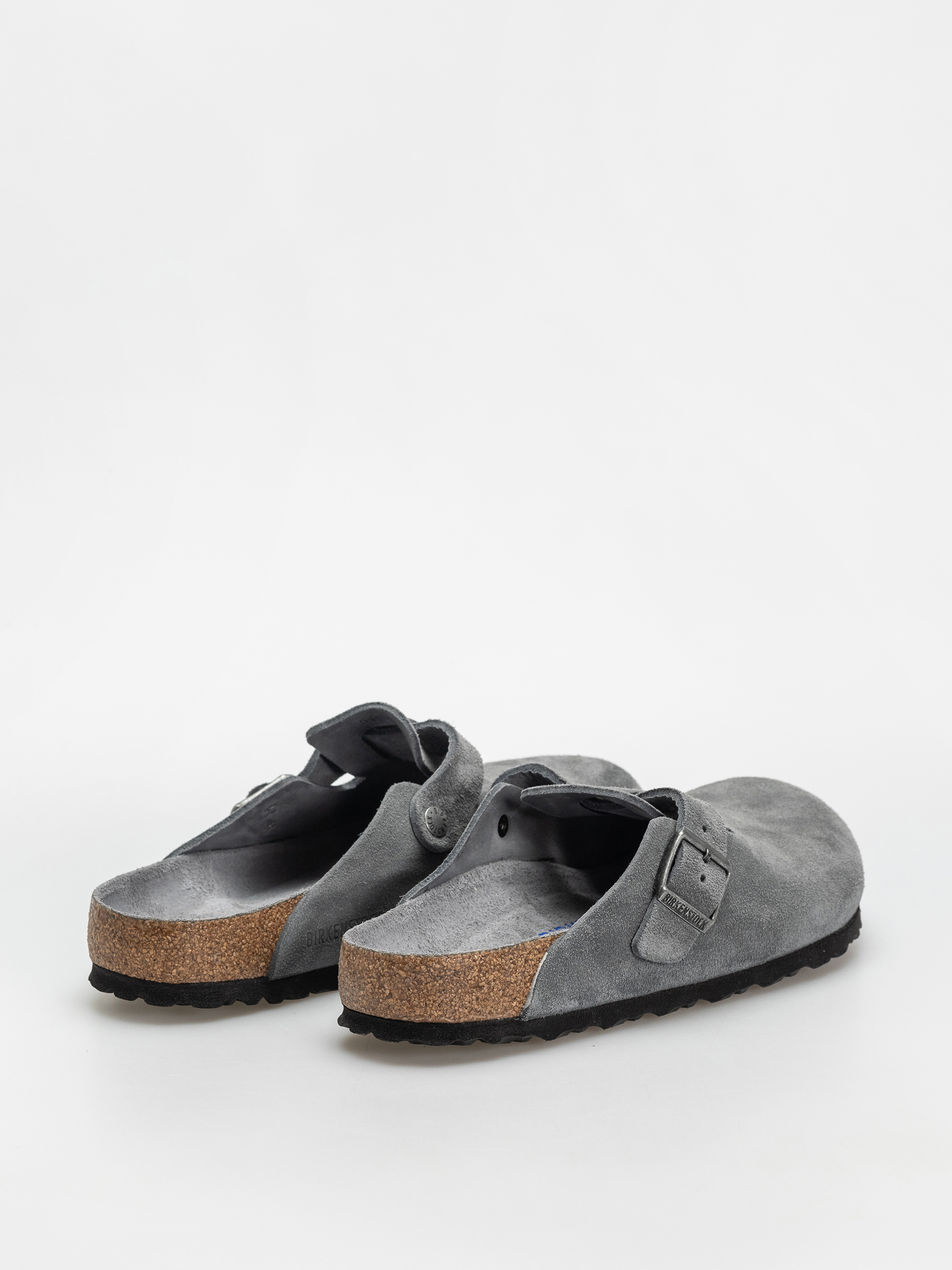 Šľapky Birkenstock Boston SFB Suede Leather Regular (basalt gray)