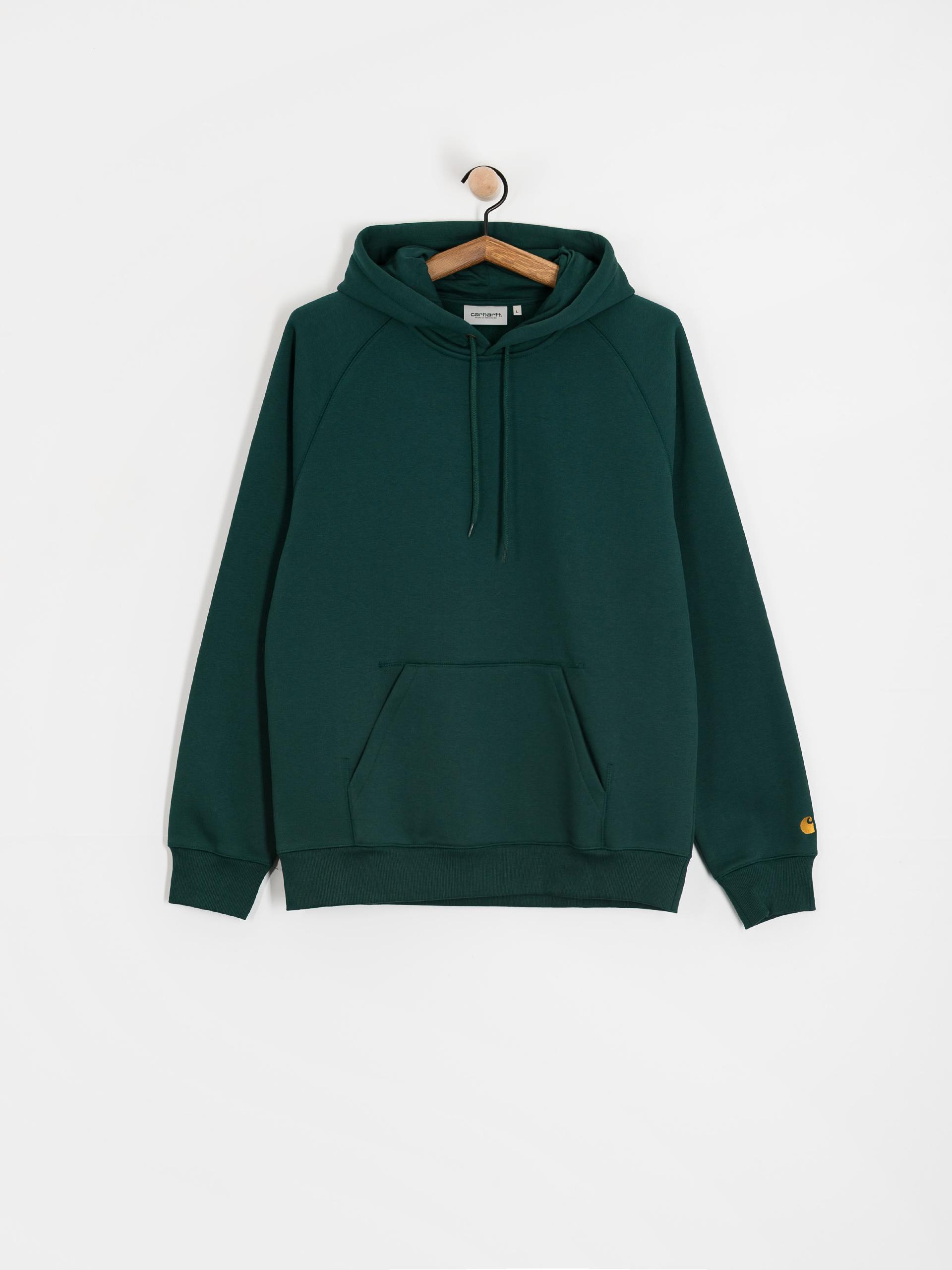 Mikina s kapucňou Carhartt WIP Chase HD (dark fir/gold)