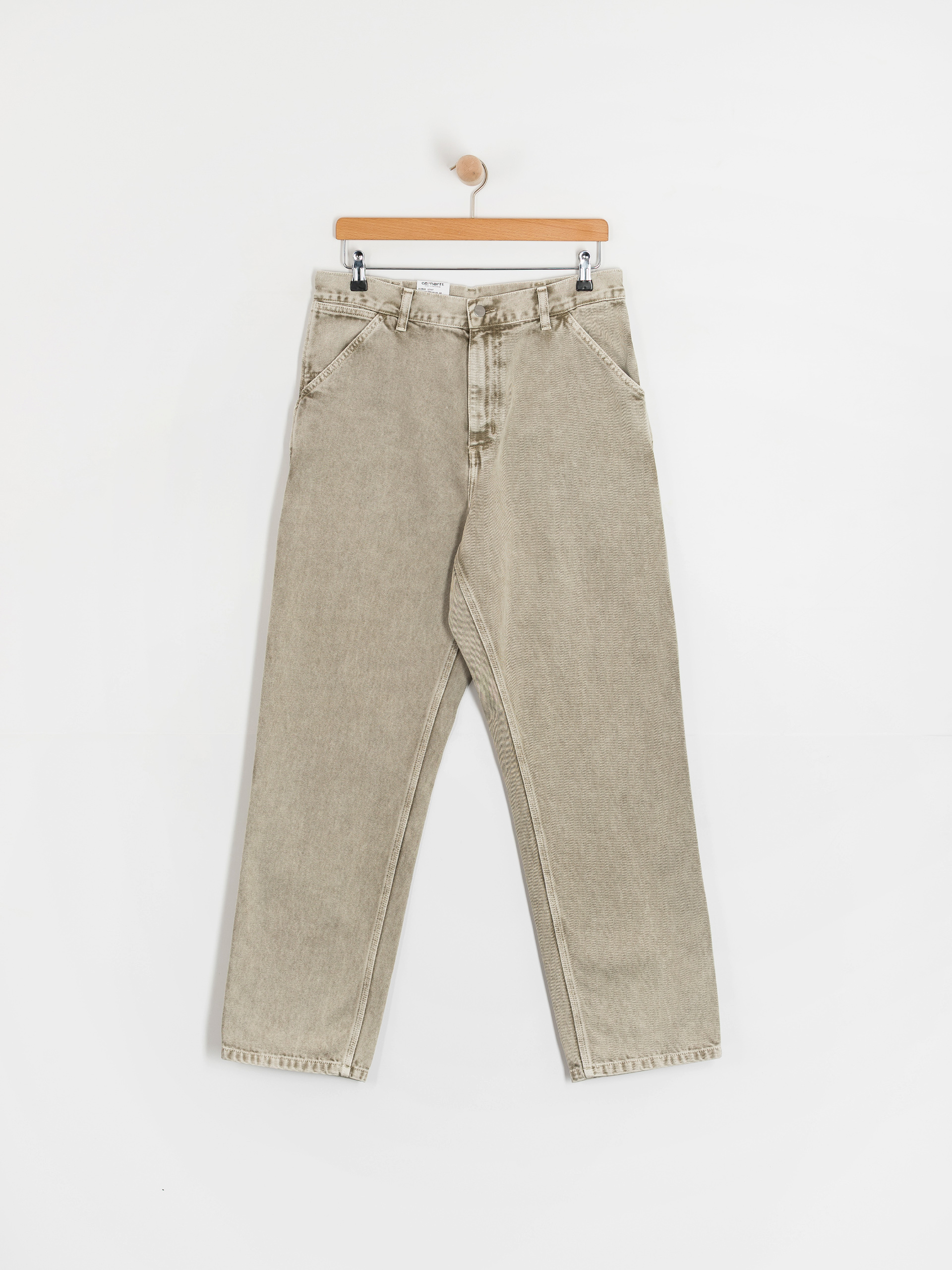 Nohavice Carhartt WIP Single Knee (opuntia/chalk wash)