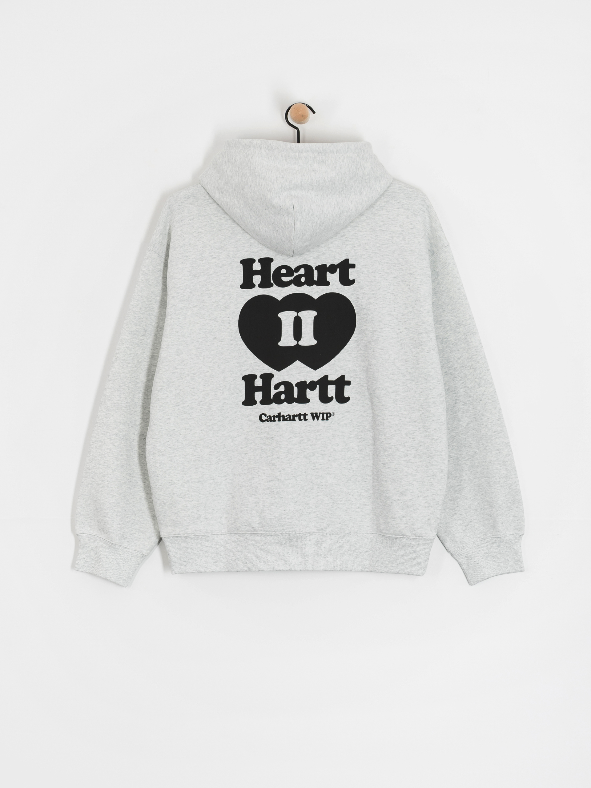 Mikina s kapucňou Carhartt WIP Heart II Hartt ZHD (ash heather)