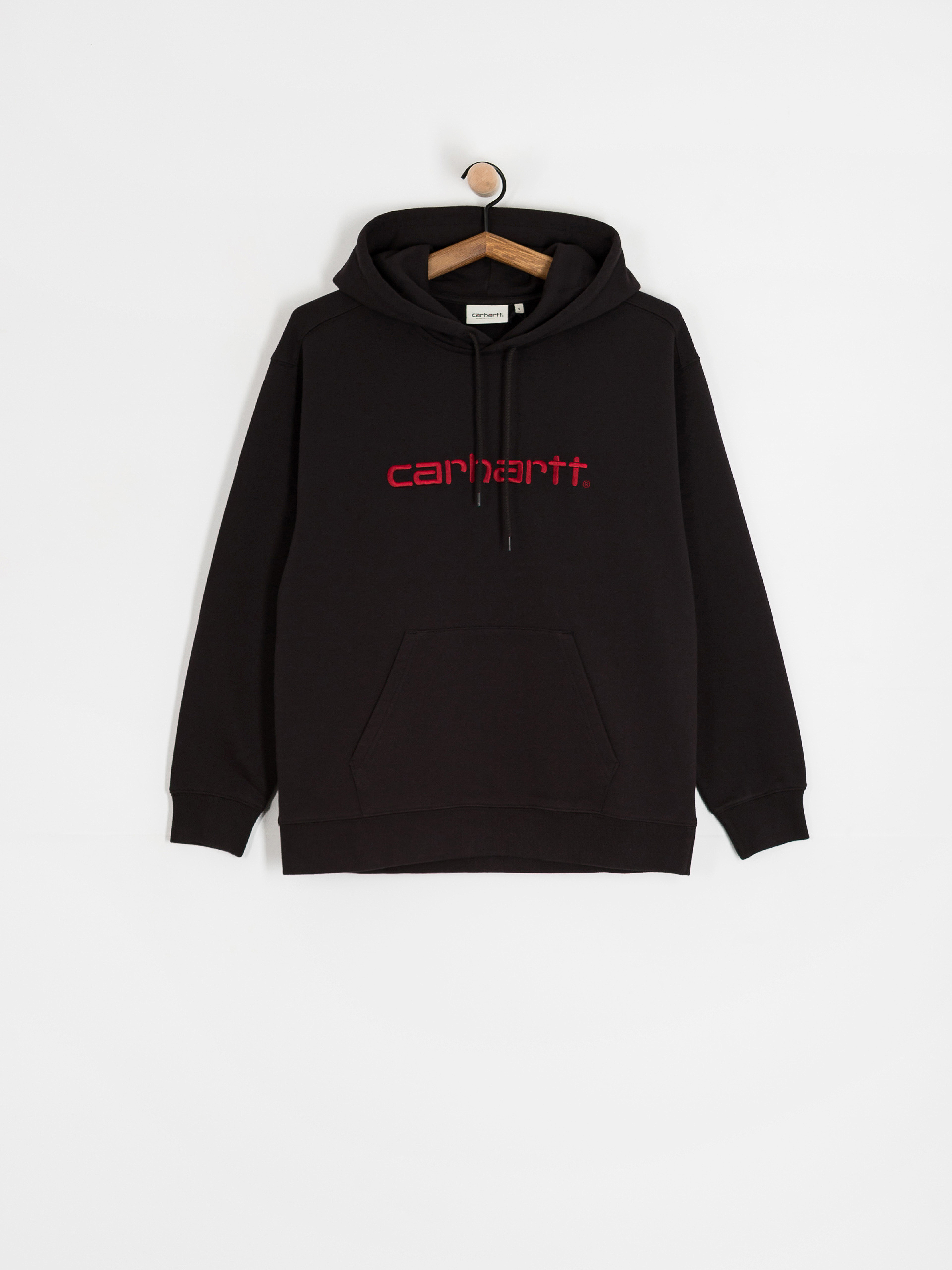 Mikina s kapucňou Carhartt WIP Carhartt HD Wmn (black/scarlet)