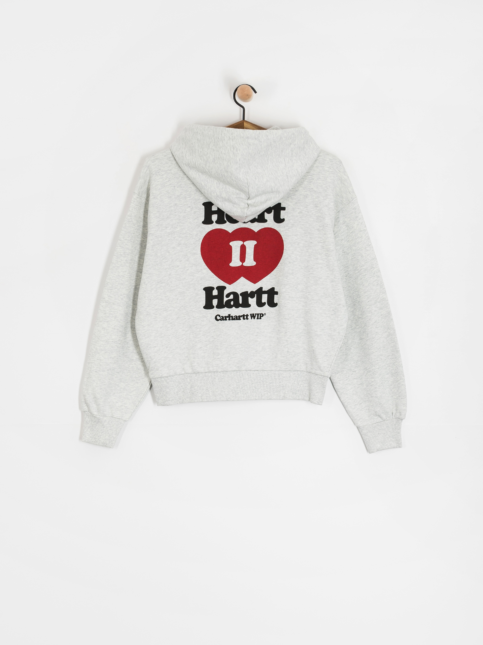 Mikina s kapucňou Carhartt WIP Heart II Hartt ZHD Wmn (ash heather)