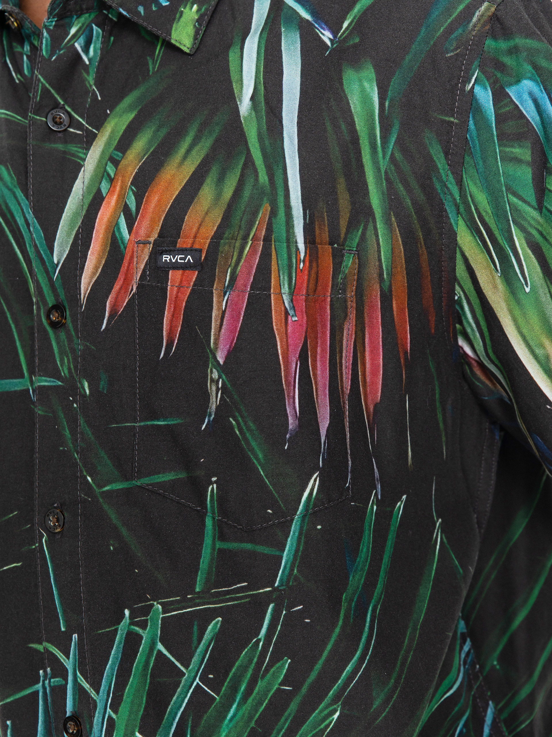 Košeľa RVCA Hawaii Palms (black)