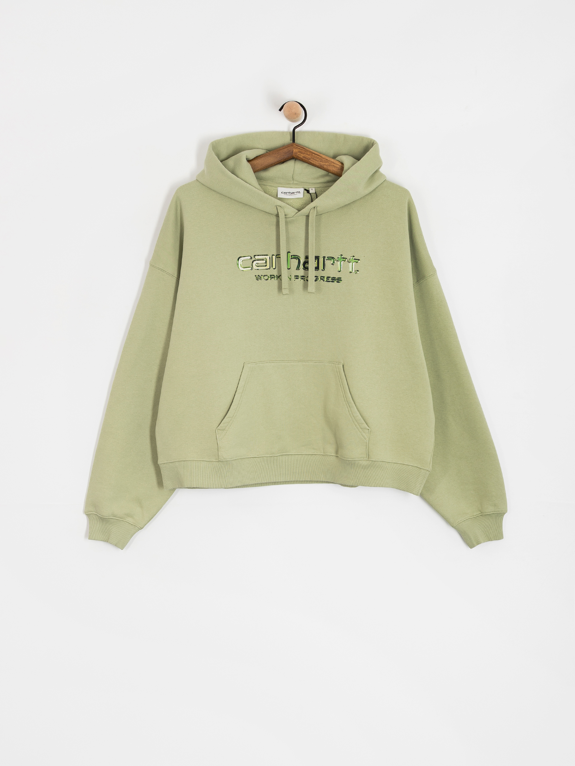 Mikina s kapucňou Carhartt WIP Solar Chrome HD Wmn (pale olive)