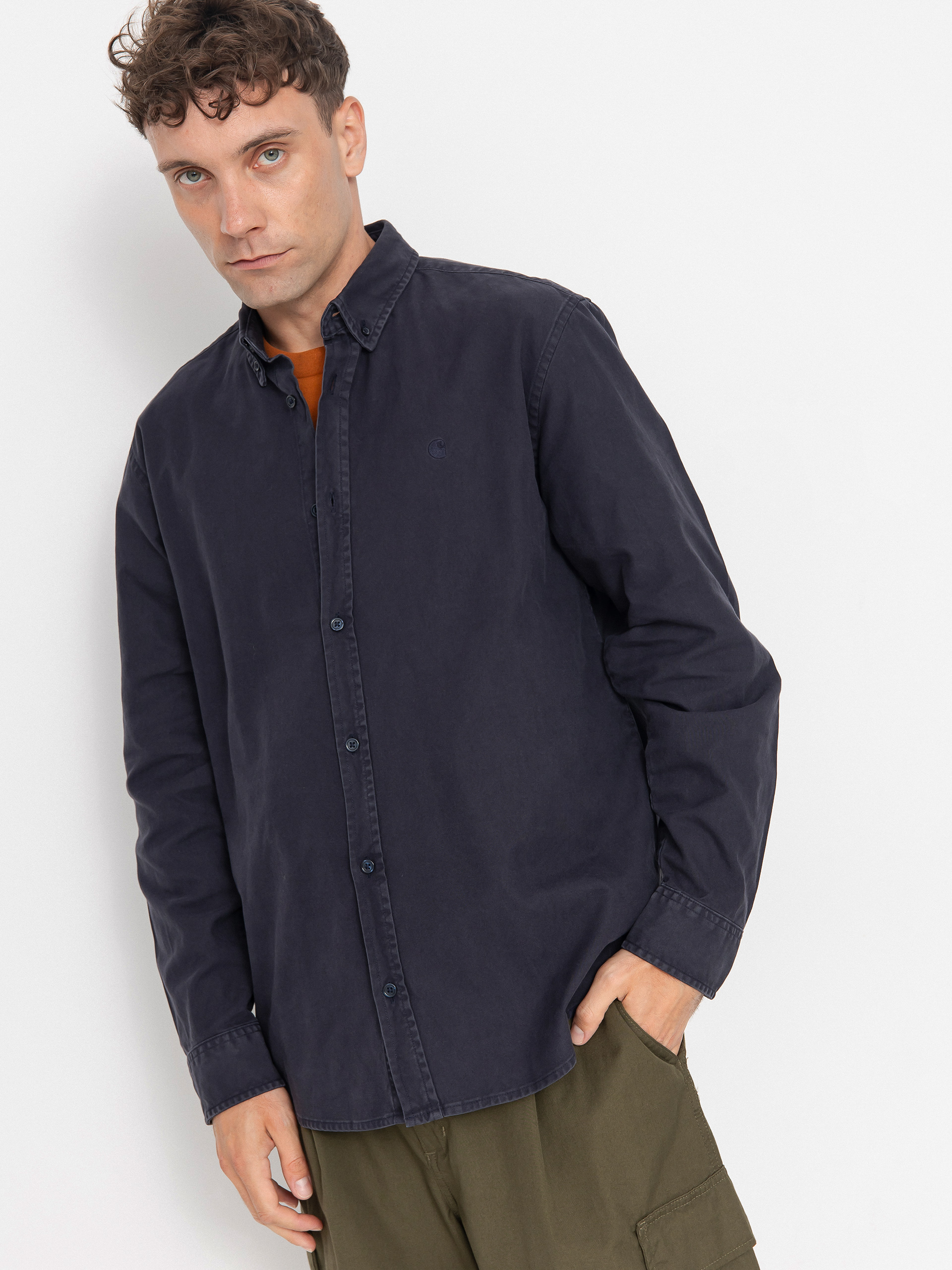 Košeľa Carhartt WIP Bolton (dark navy)