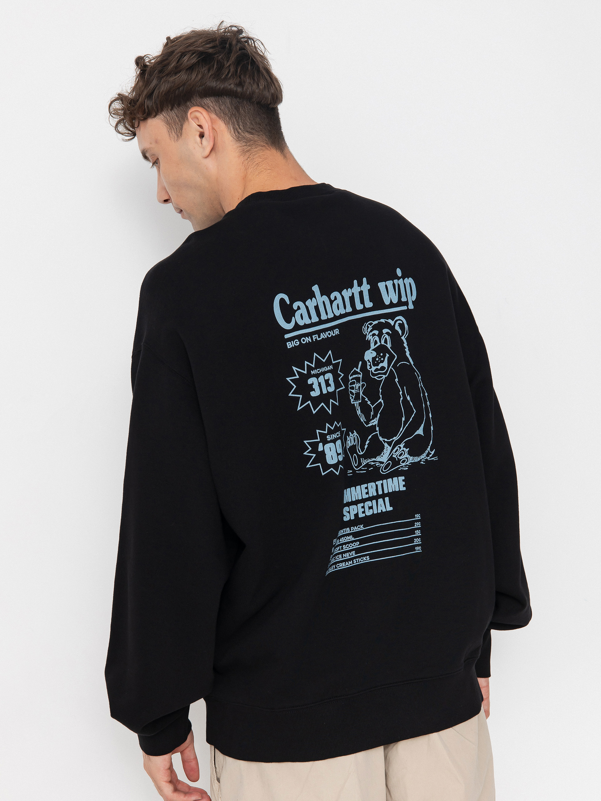 Mikina Carhartt WIP Catalogue (black/bluebird)