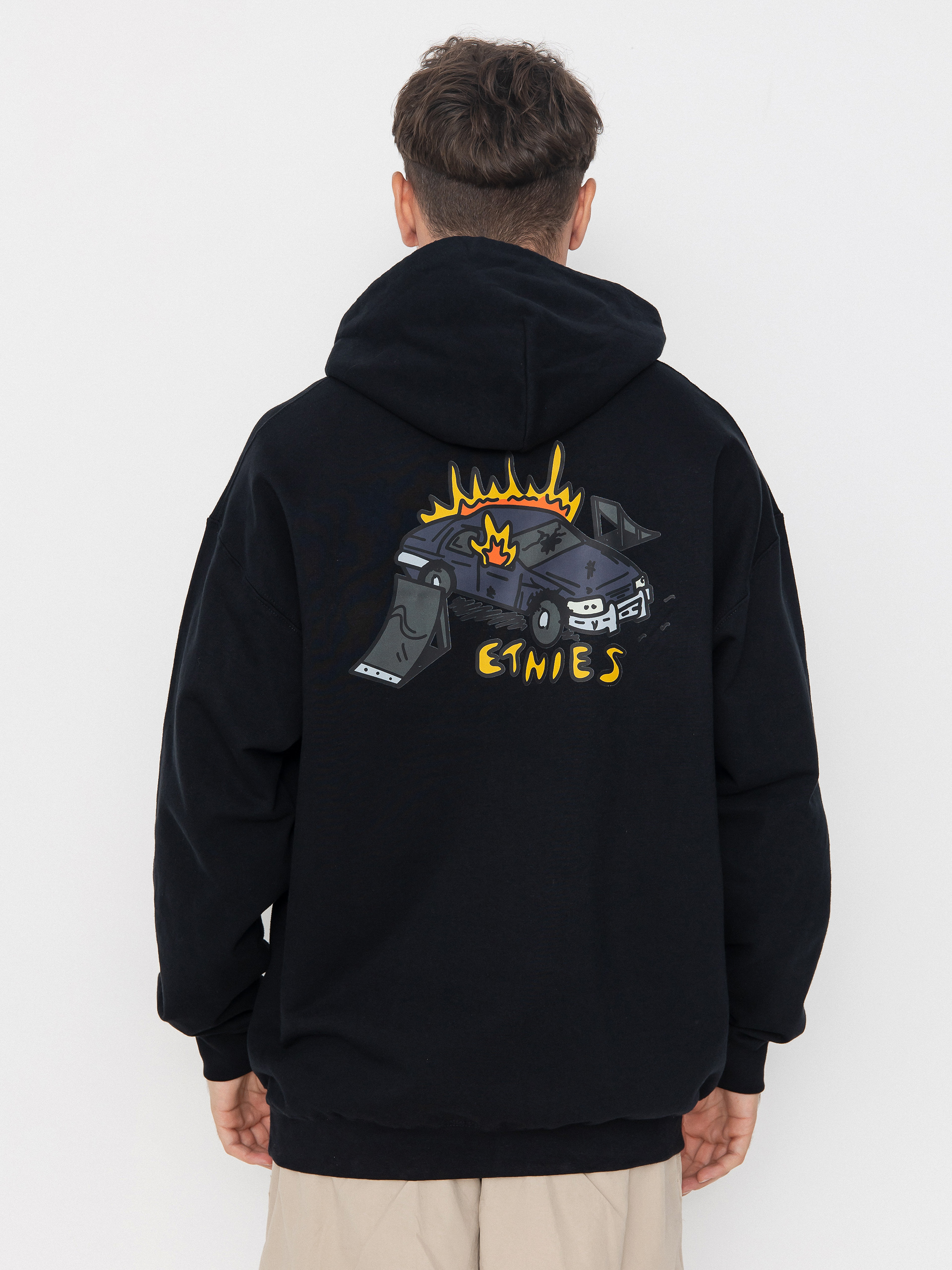 Mikina s kapucňou Etnies On Fire HD (black)