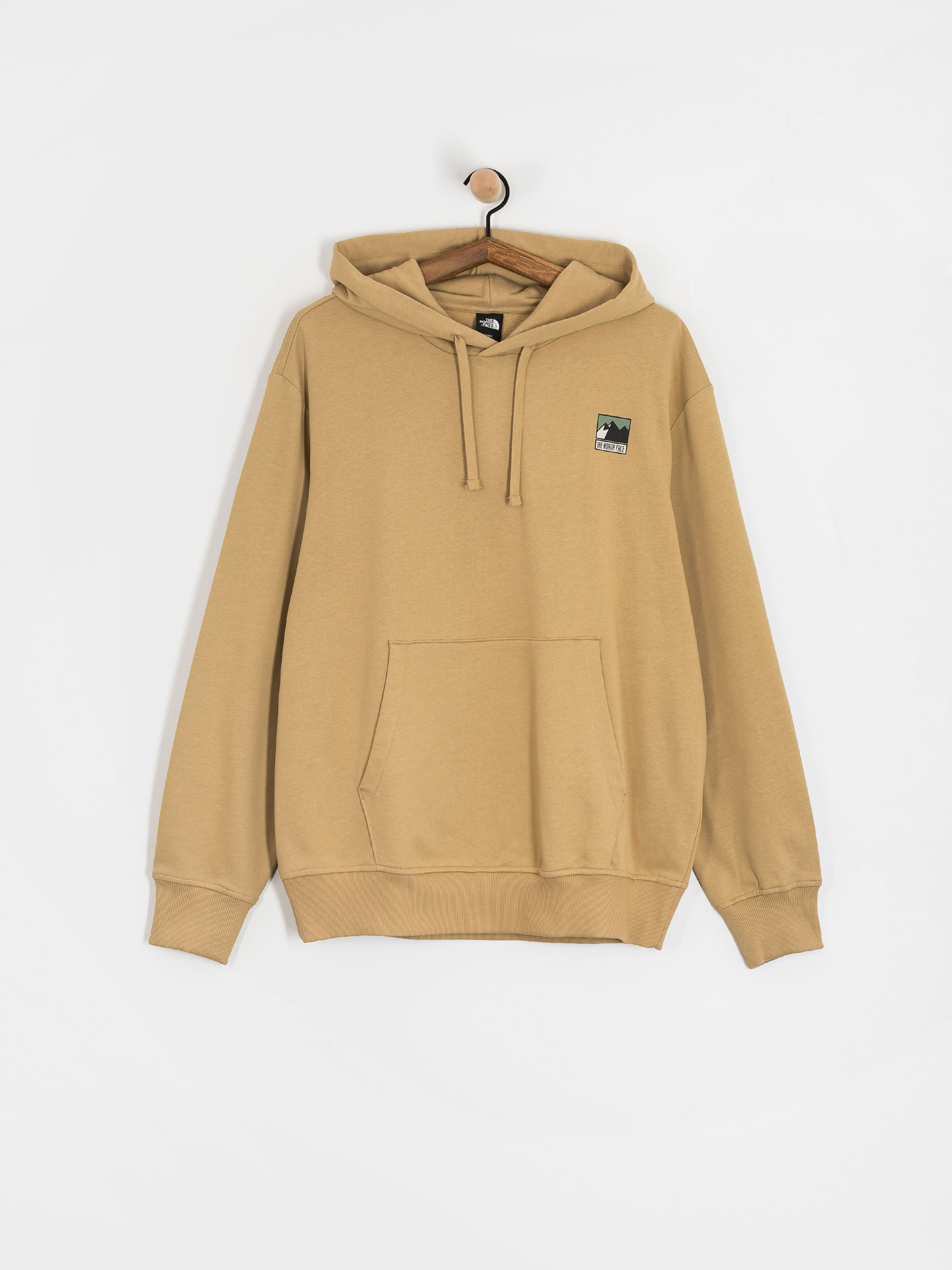 Mikina s kapucňou The North Face Mountain Logo Relaxed HD (khaki stone)
