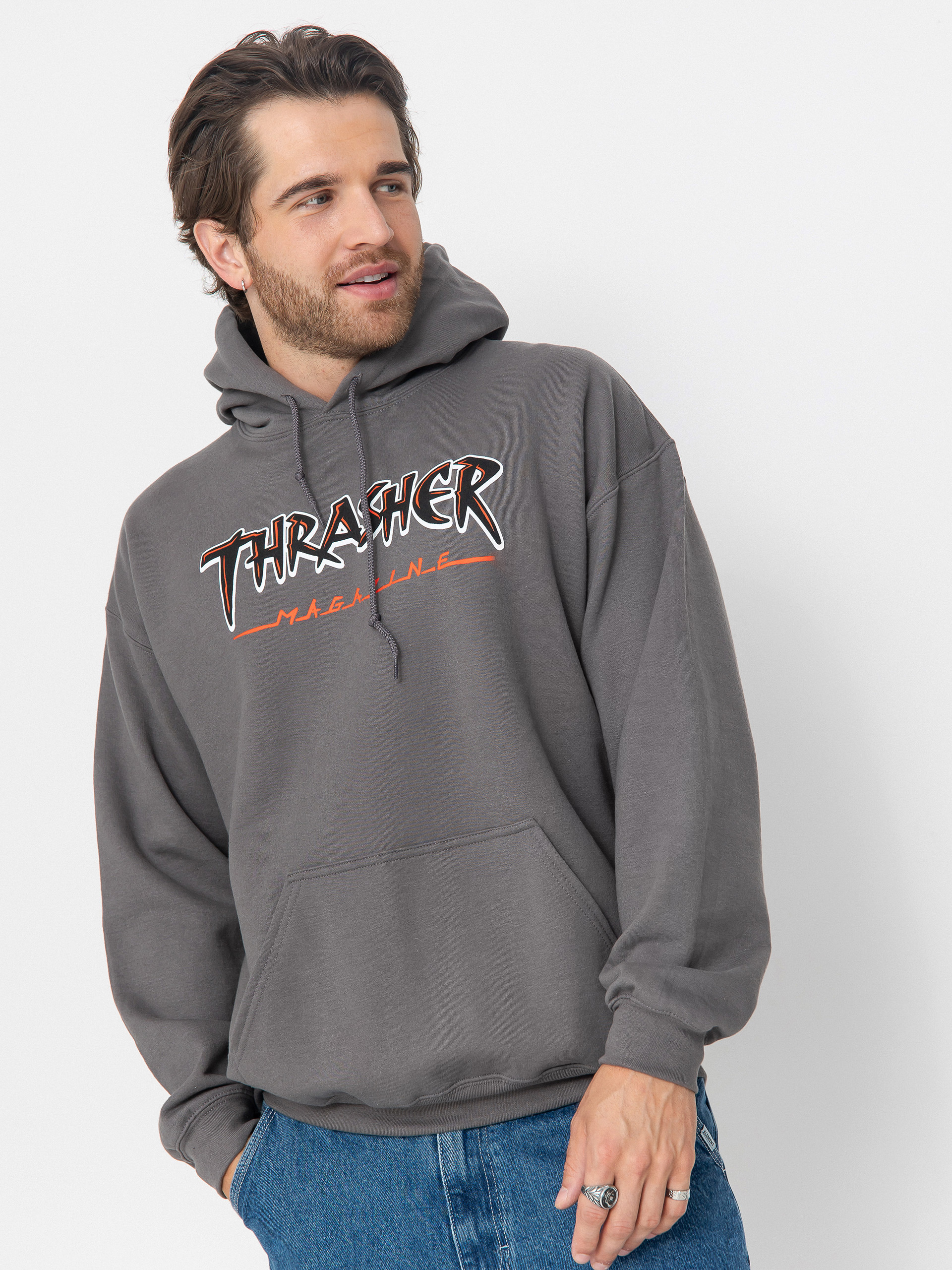 Mikina s kapucňou Thrasher Slash HD (charcoal)
