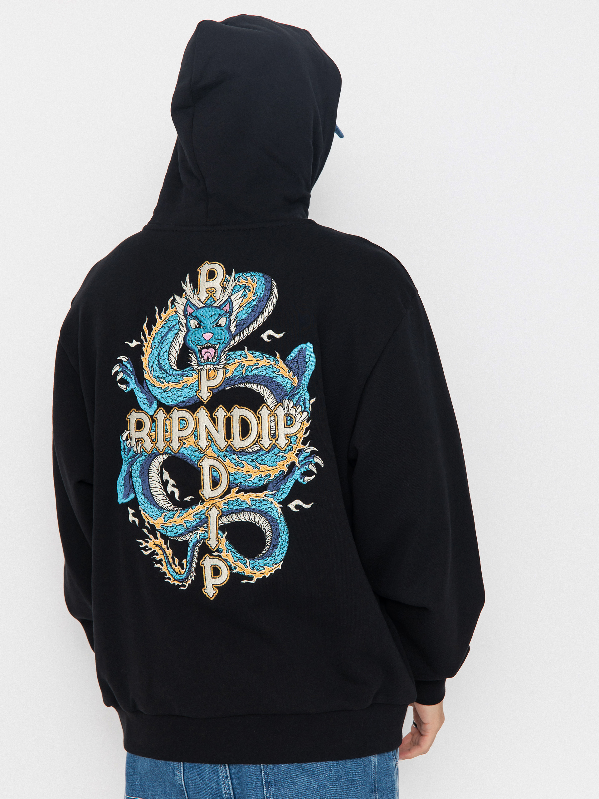 Mikina s kapucňou RipNDip Shen Nerm HD (black vintage wash)