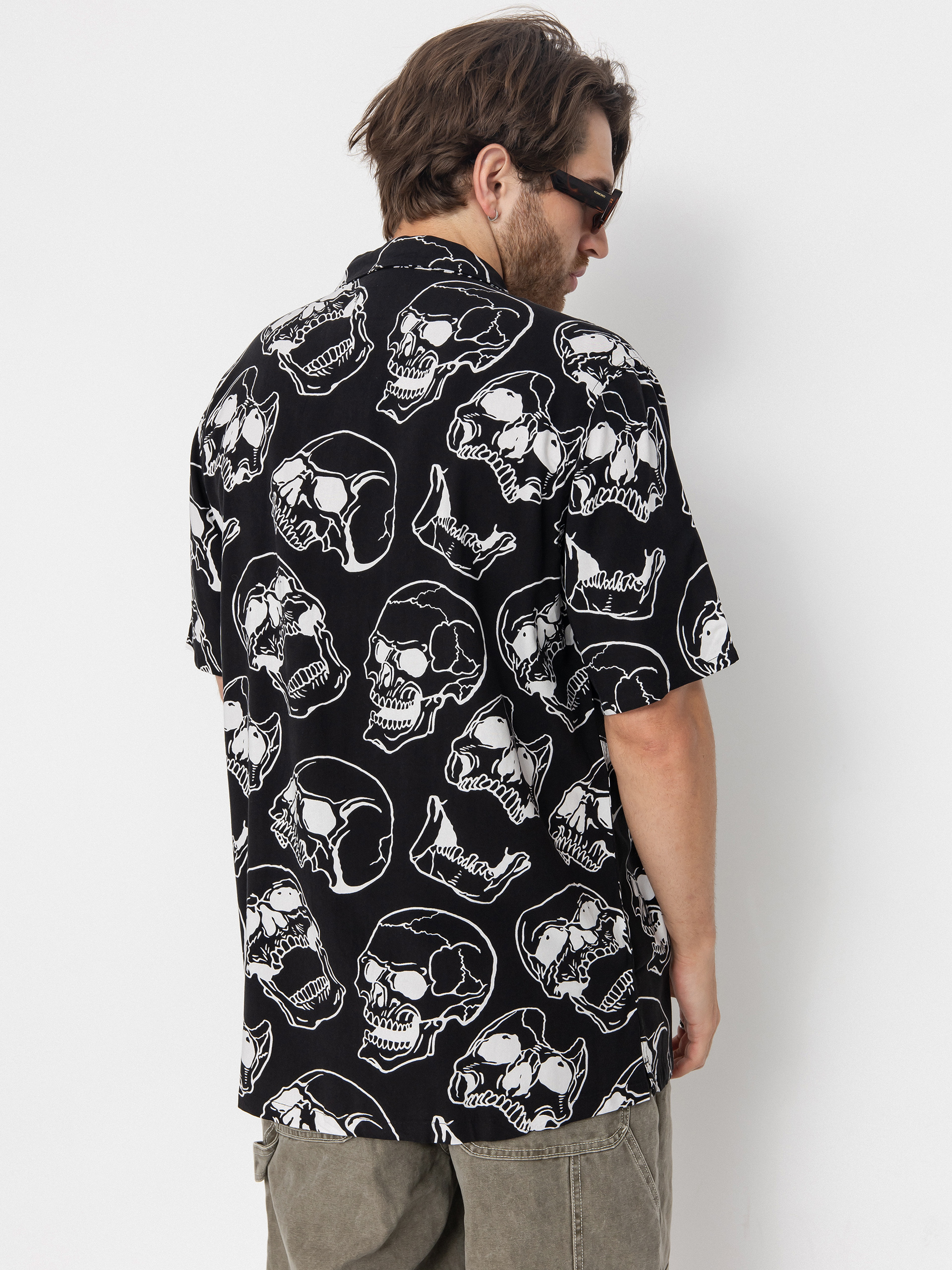 Košeľa DC Fracture Ss Button Up (black skully print)
