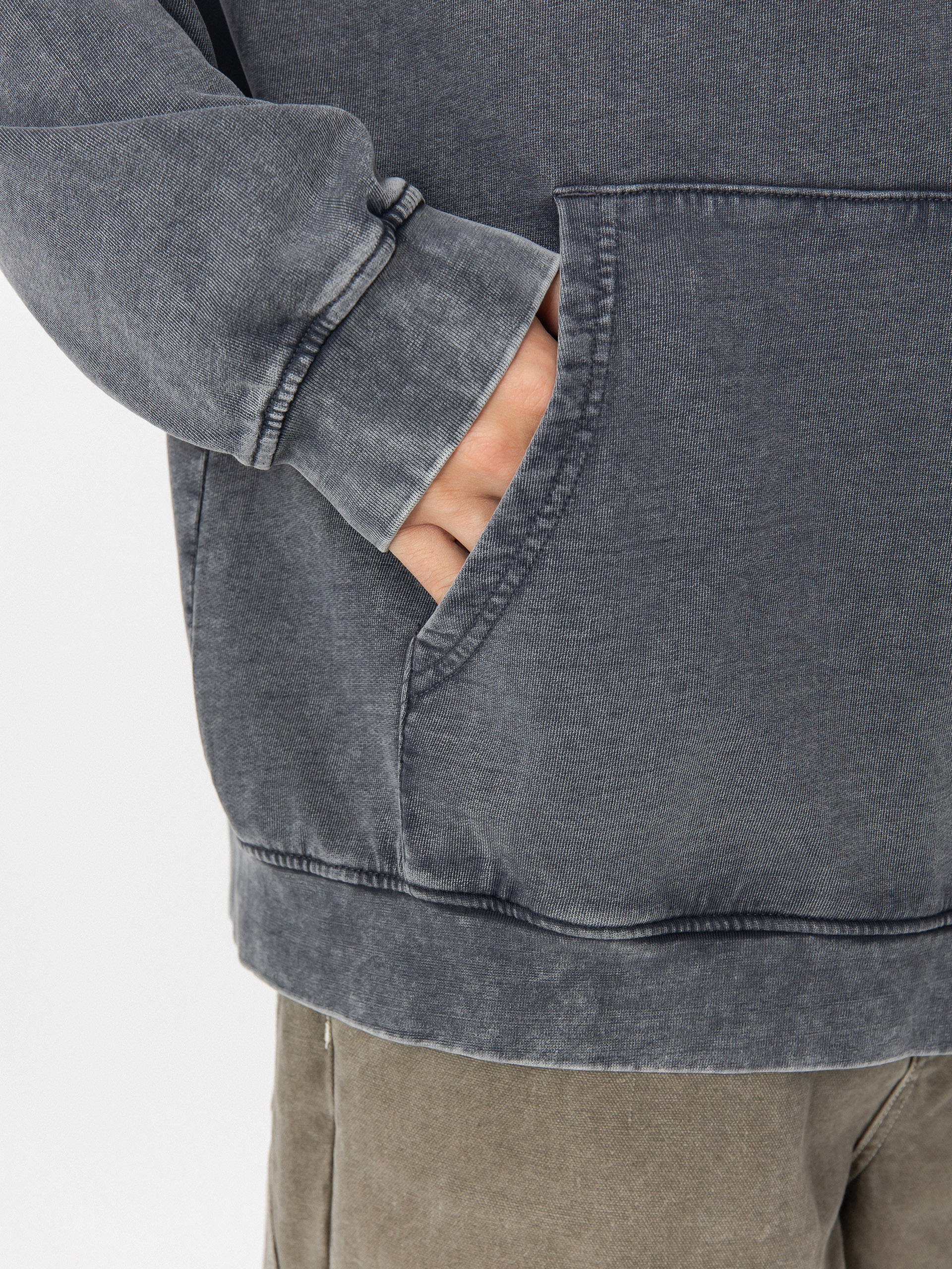 Mikina s kapucňou Hurley Wave Addiction HD (dark stone grey)