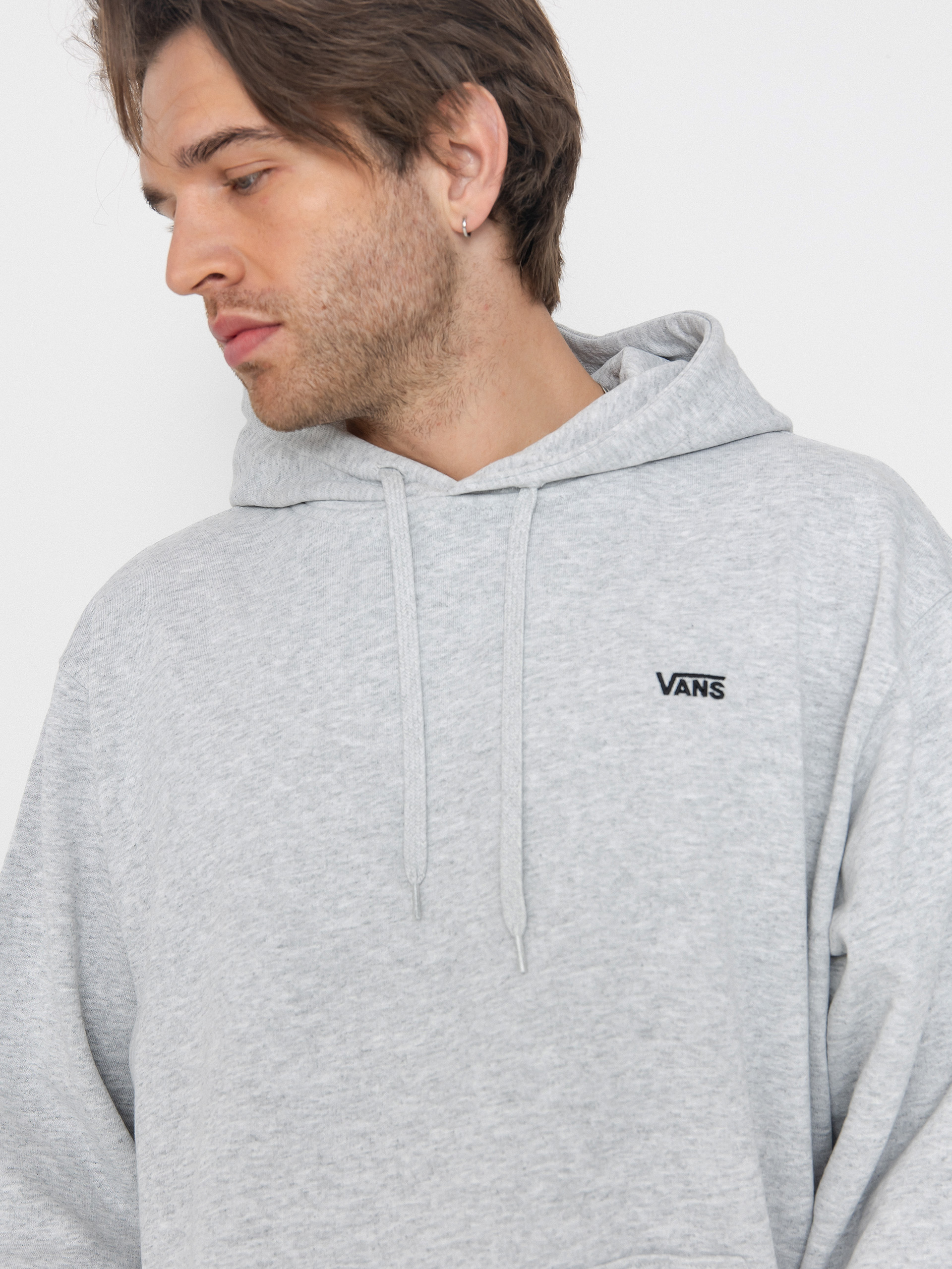 Mikina s kapucňou Vans Left Chest II Loose HD (light grey heather)