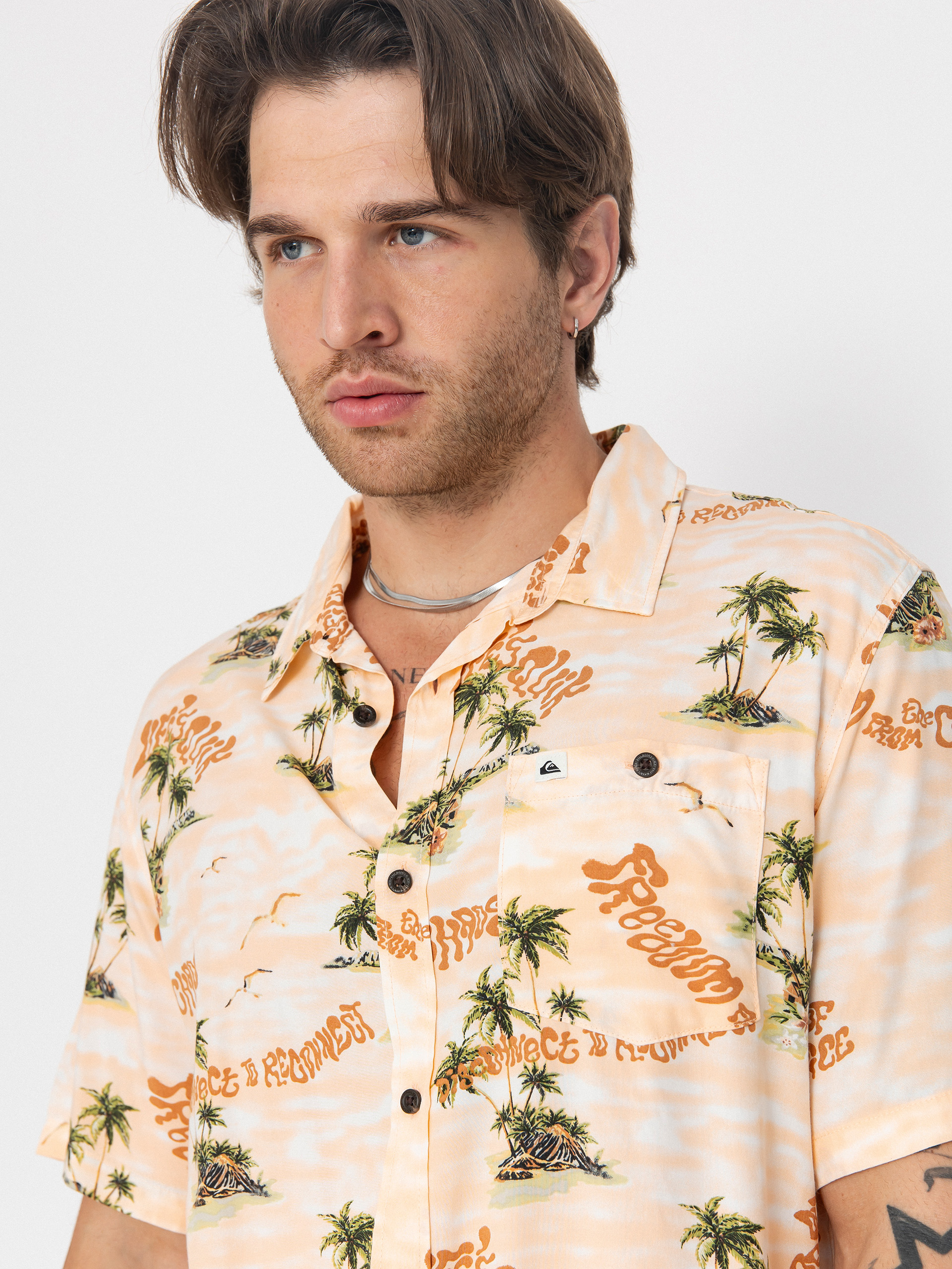 Košeľa Quiksilver Safe Paradise (peach parfait naturama)