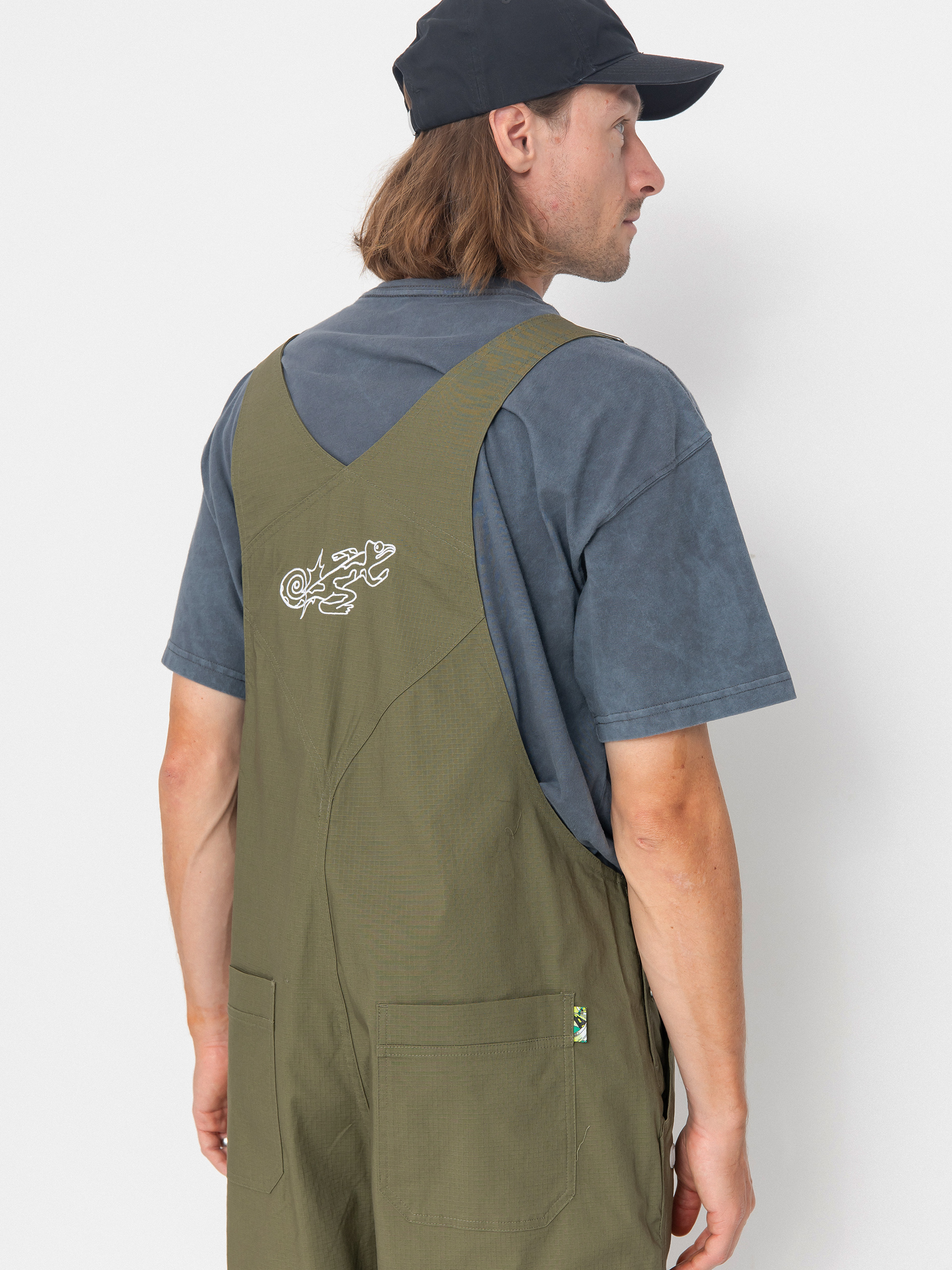 Nohavice Nike SB Federation Agnostic Overalls (medium olive/white)