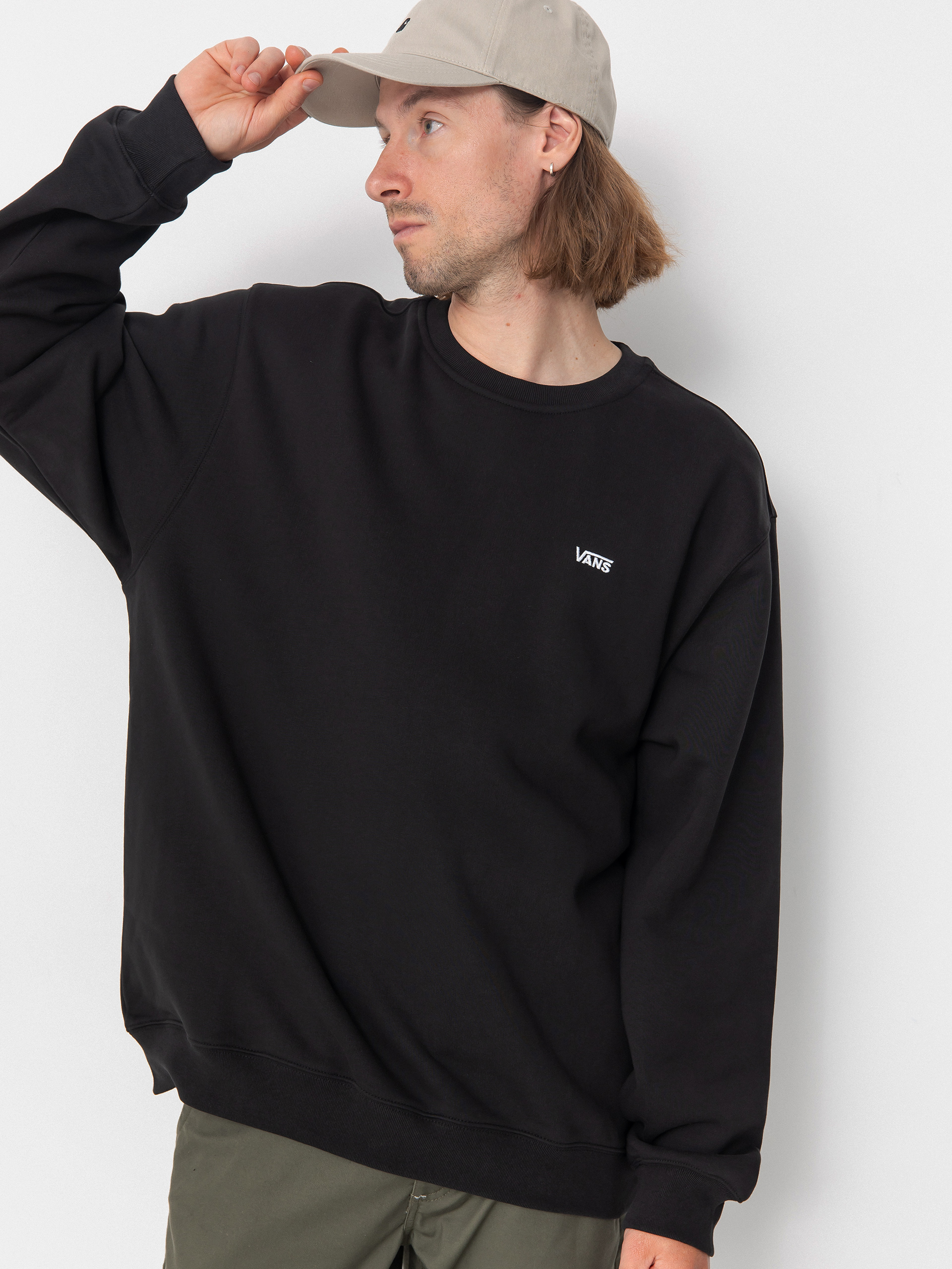 Mikina Vans Left Chest II Loose Crew (black)