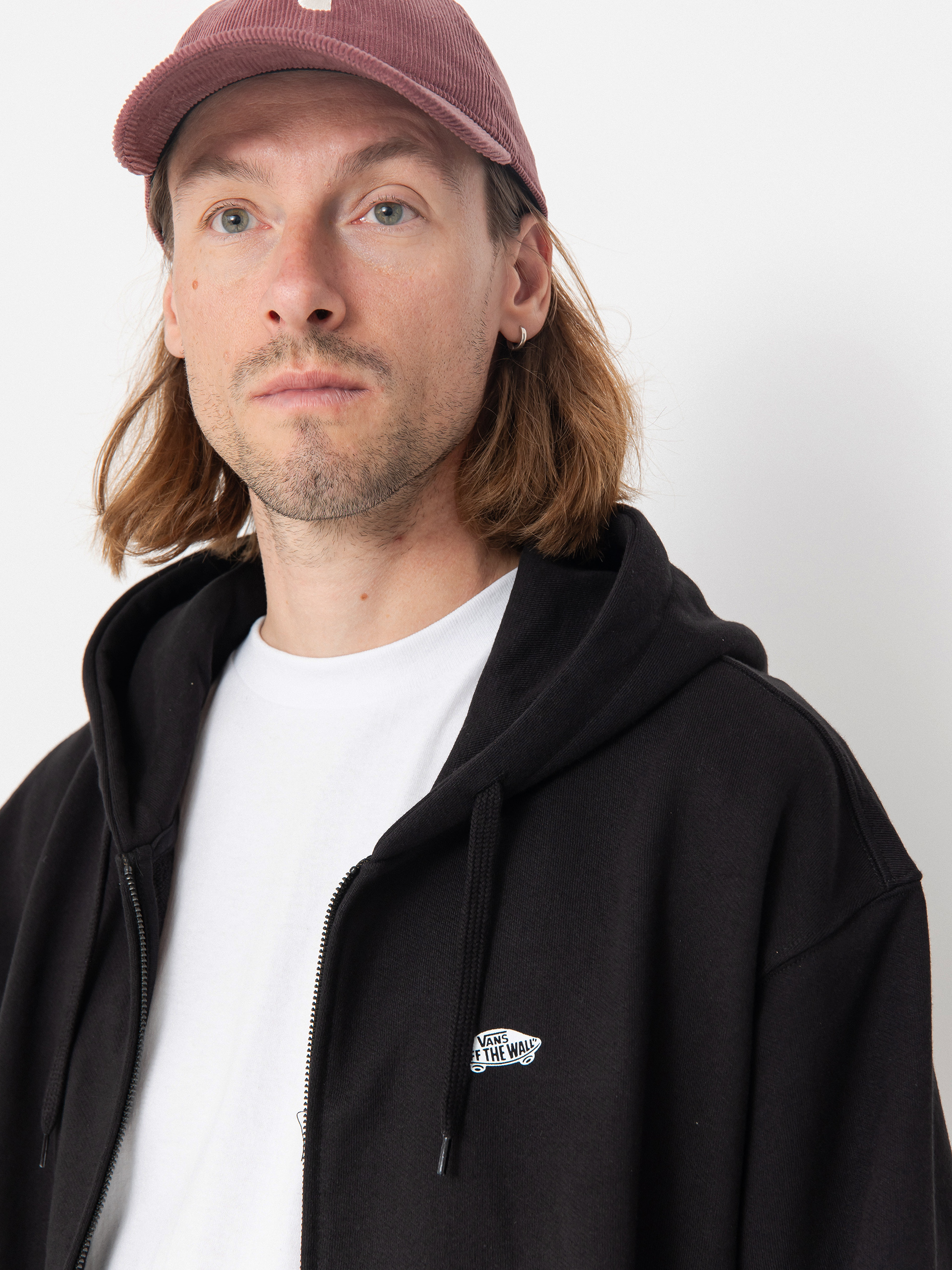 Mikina s kapucňou Vans Style 76 II Loose Ft ZHD (black/white)