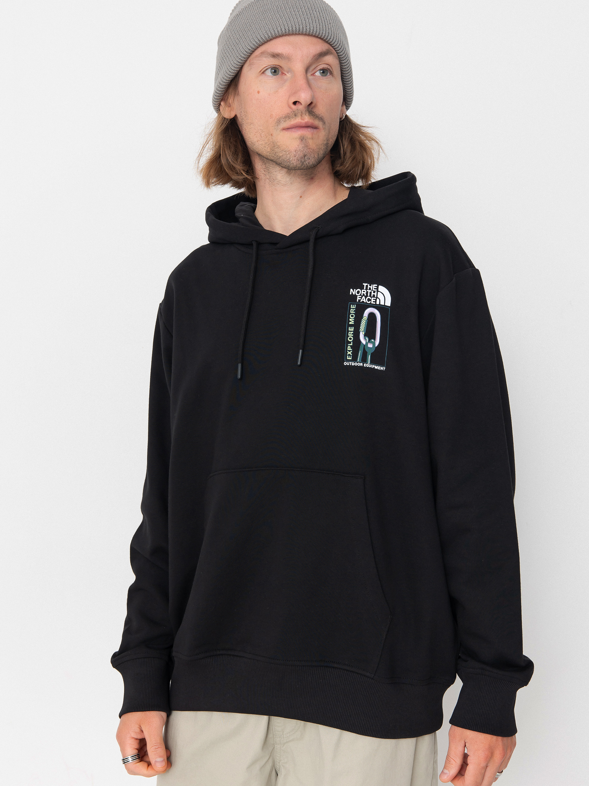 Mikina s kapucňou The North Face Explore Gear Relaxed HD (tnf black)