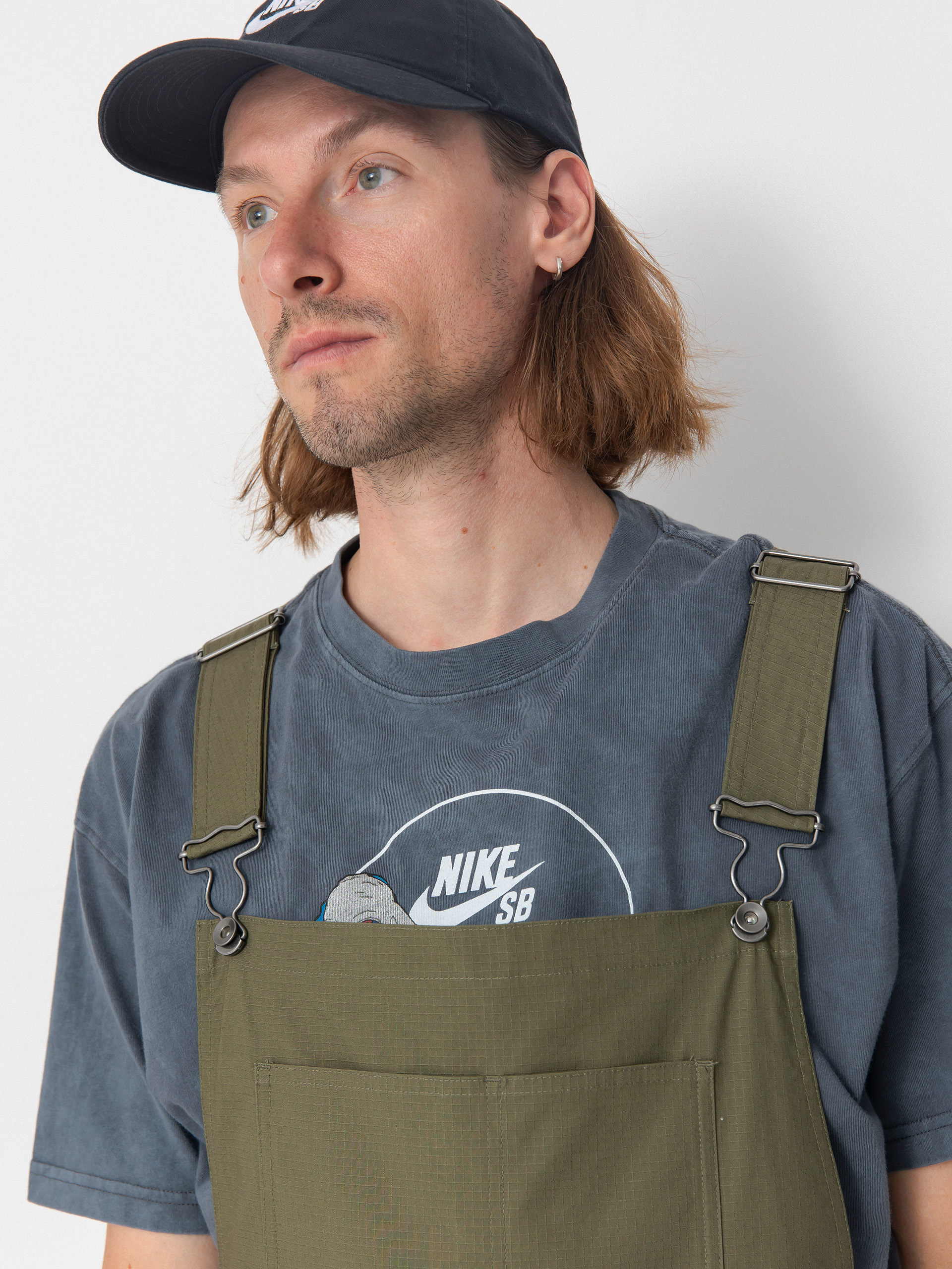 Nohavice Nike SB Federation Agnostic Overalls (medium olive/white)