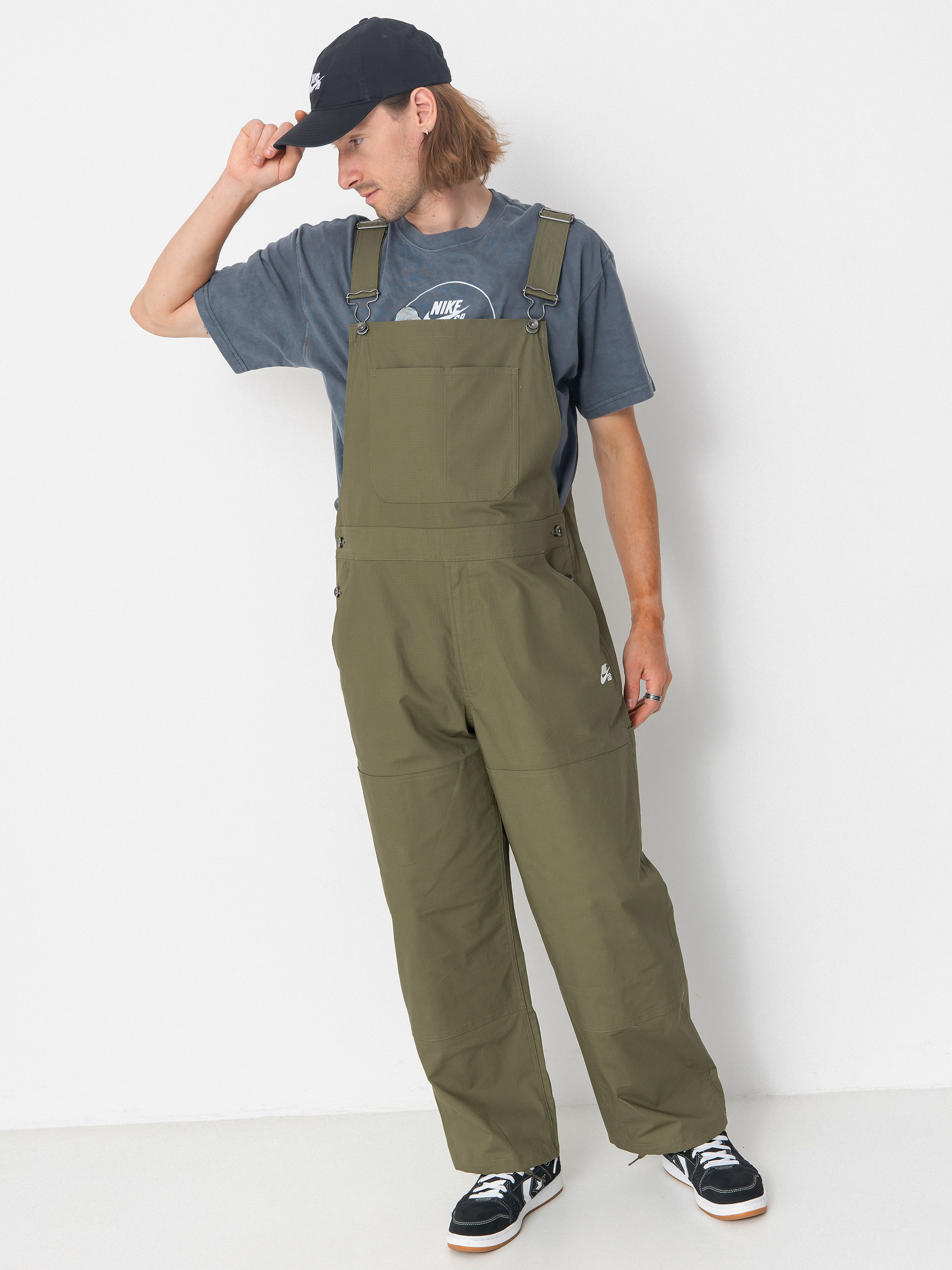 Nohavice Nike SB Federation Agnostic Overalls (medium olive/white)
