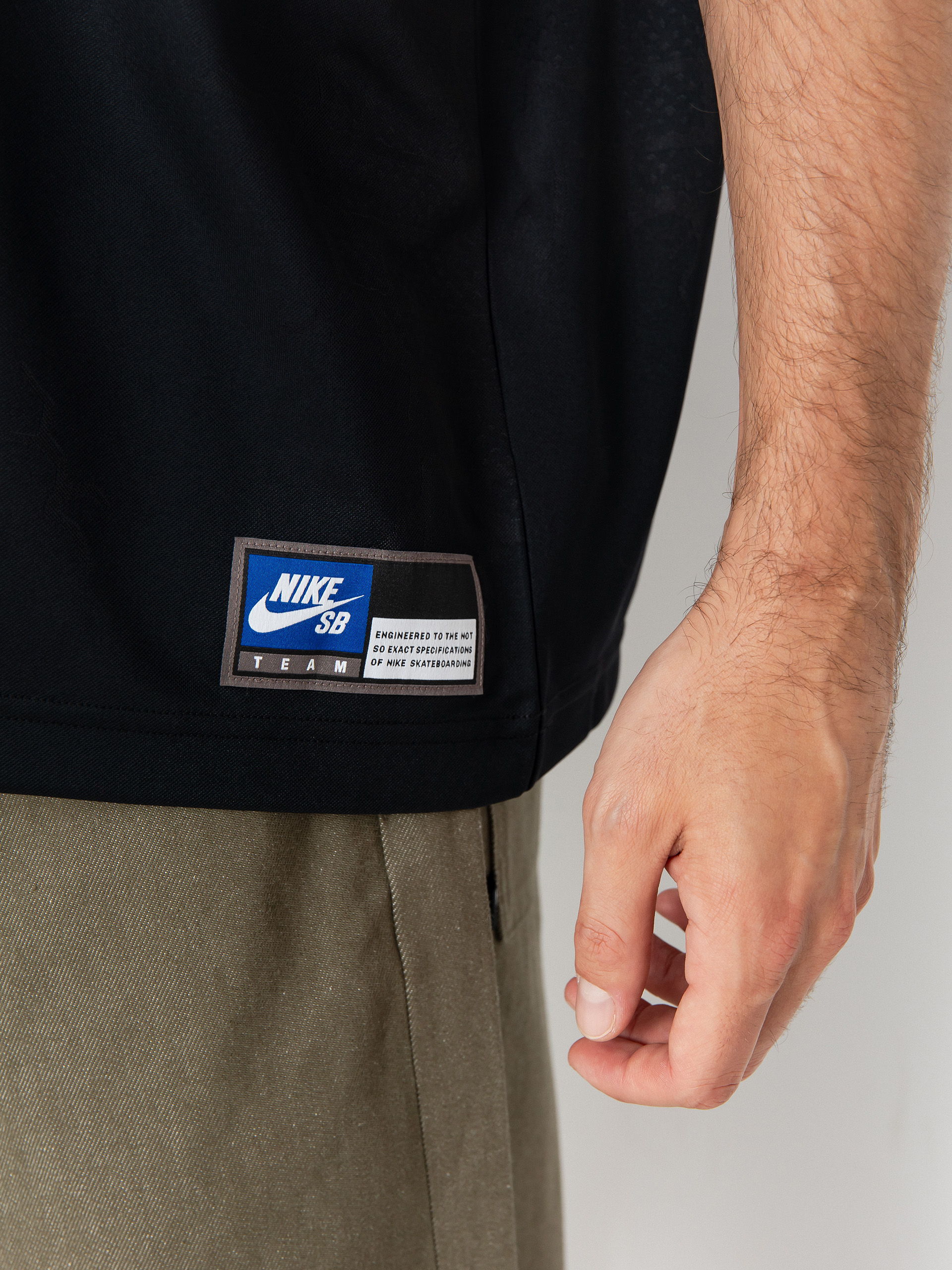 Polo tričko Nike SB DF Jacquard Jersey (black/sail)