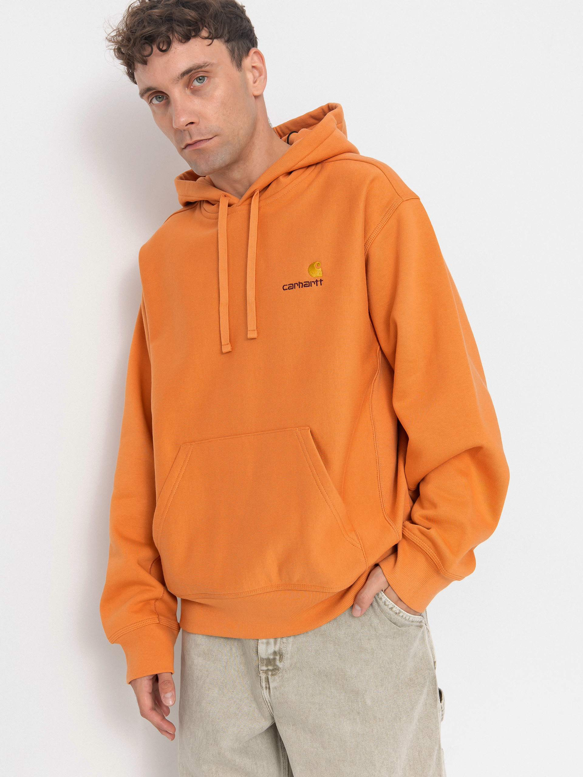 Mikina s kapucňou Carhartt WIP American Script HD (redhaven)