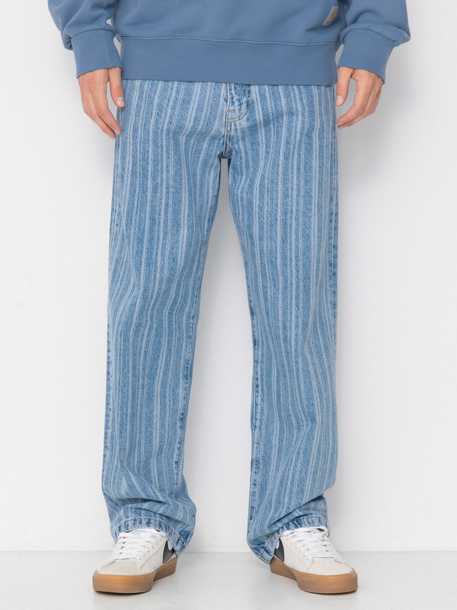 Nohavice Carhartt WIP Rylan (rylan stripe/blue/stone bleached)