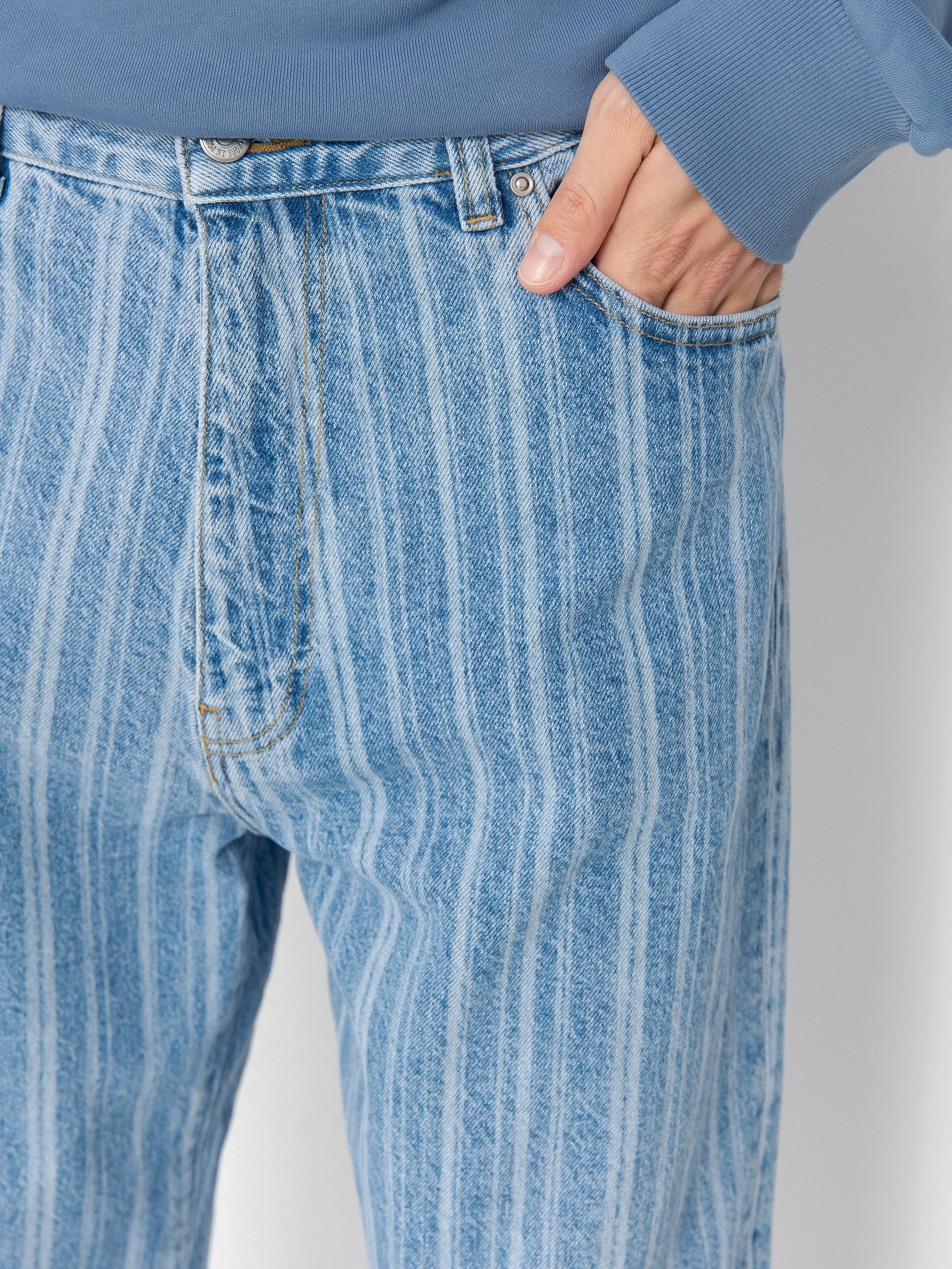 Nohavice Carhartt WIP Rylan (rylan stripe/blue/stone bleached)