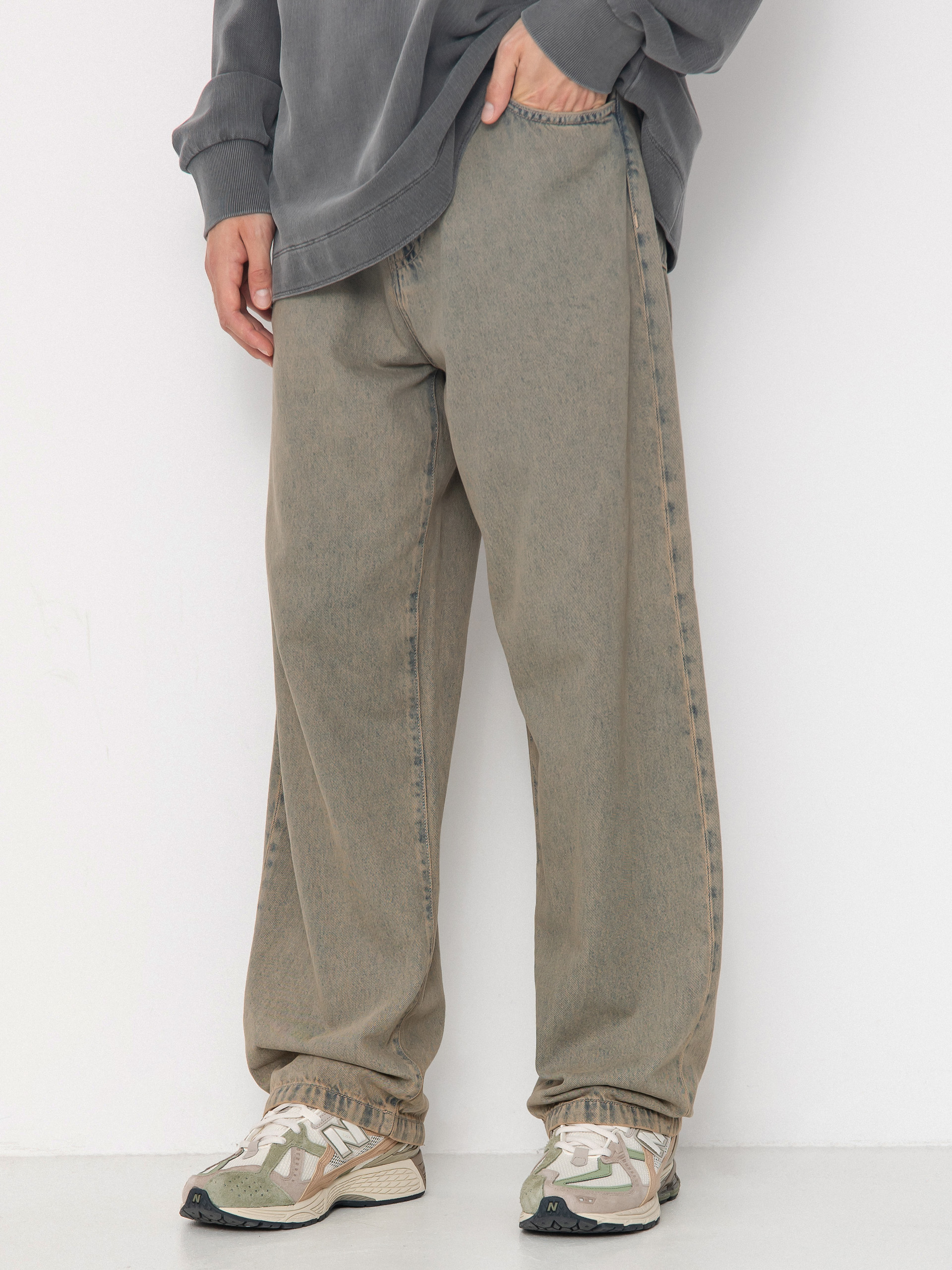 Nohavice Carhartt WIP Landon (blue/leather/garment dyed)