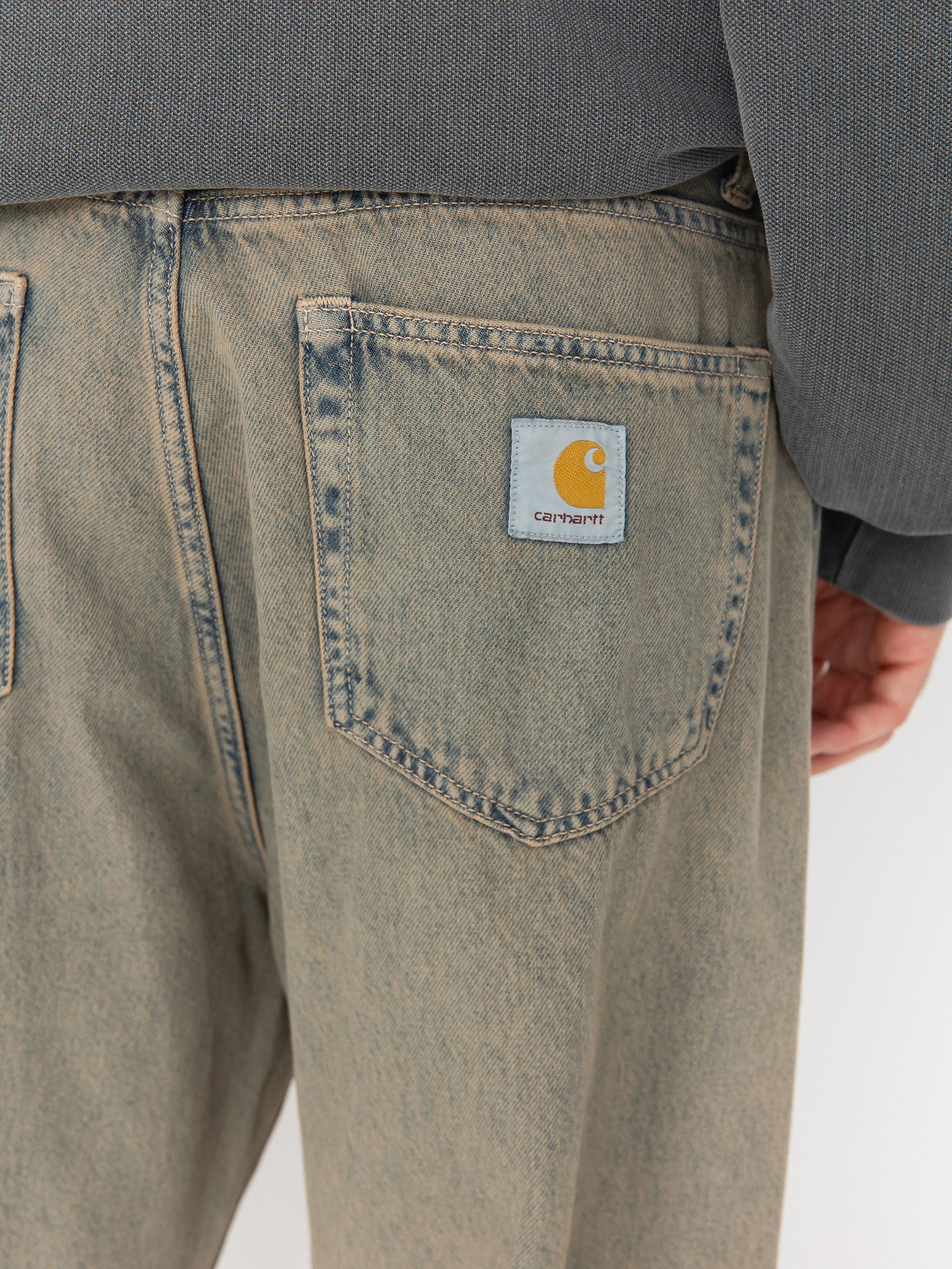 Nohavice Carhartt WIP Landon (blue/leather/garment dyed)