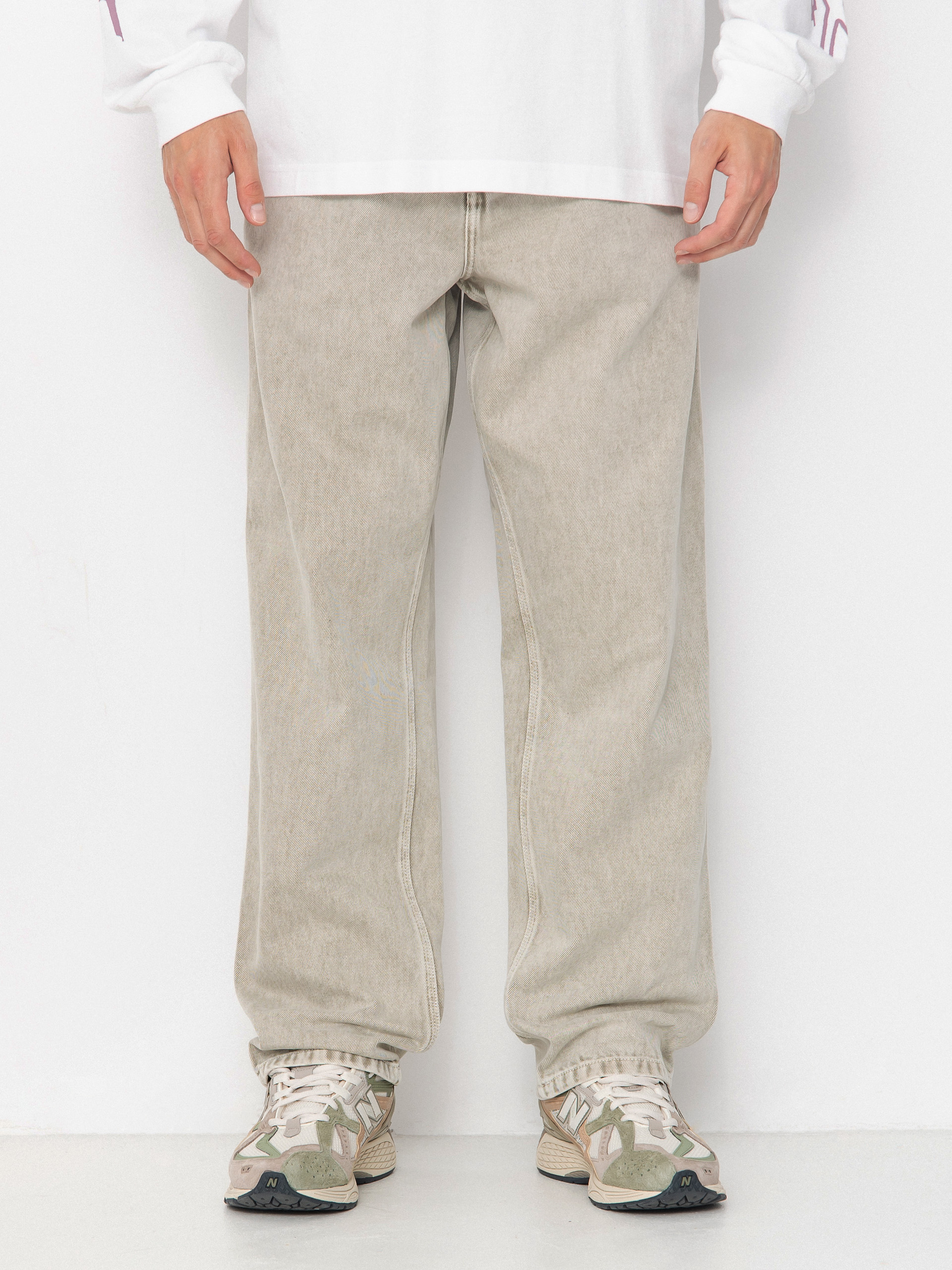 Nohavice Carhartt WIP Single Knee (opuntia/chalk wash)