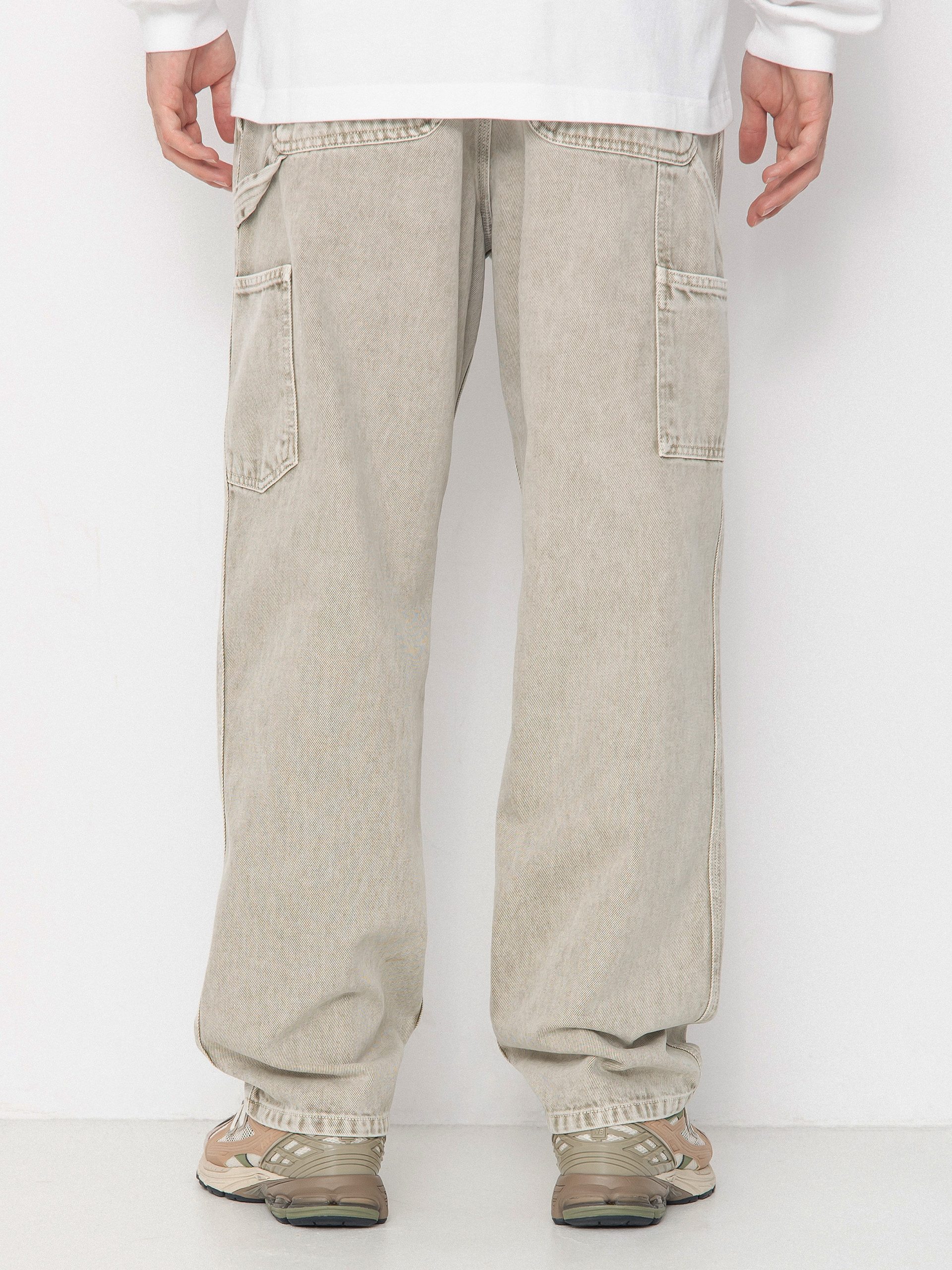 Nohavice Carhartt WIP Single Knee (opuntia/chalk wash)