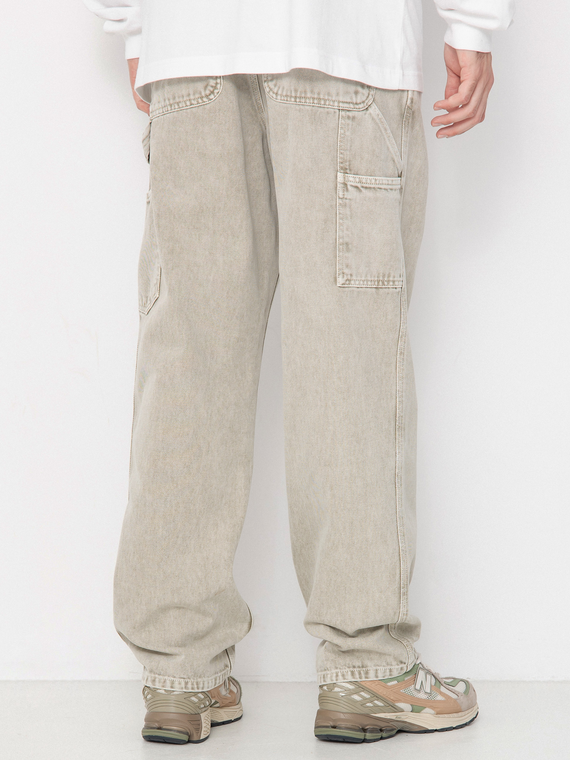 Nohavice Carhartt WIP Single Knee (opuntia/chalk wash)